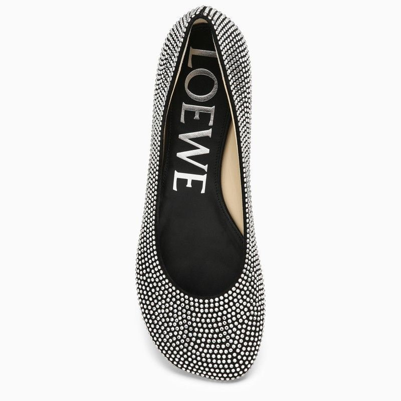 LOEWE Ballerina Toy Mini Leather Sandals with Rhinestones
