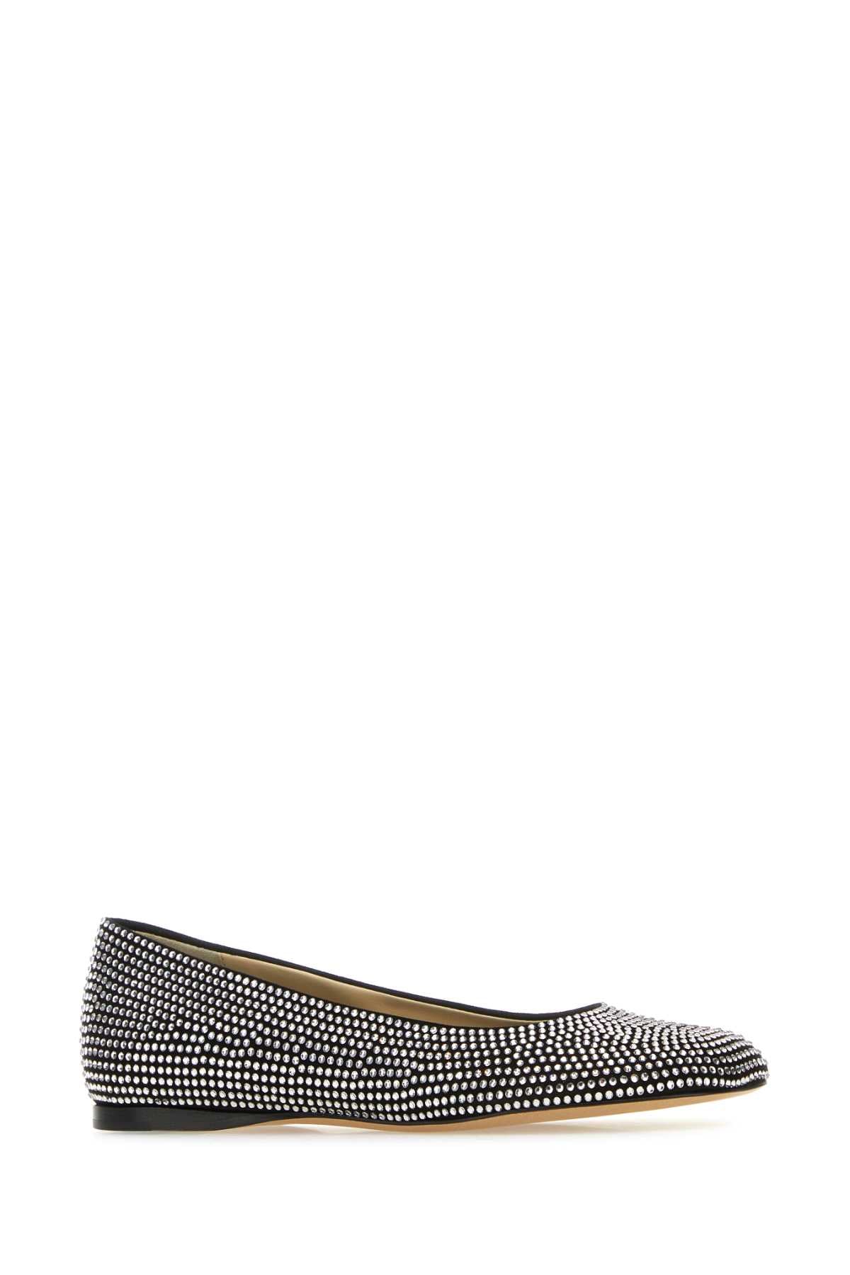 LOEWE Embellished Suede Mini Ballerinas
