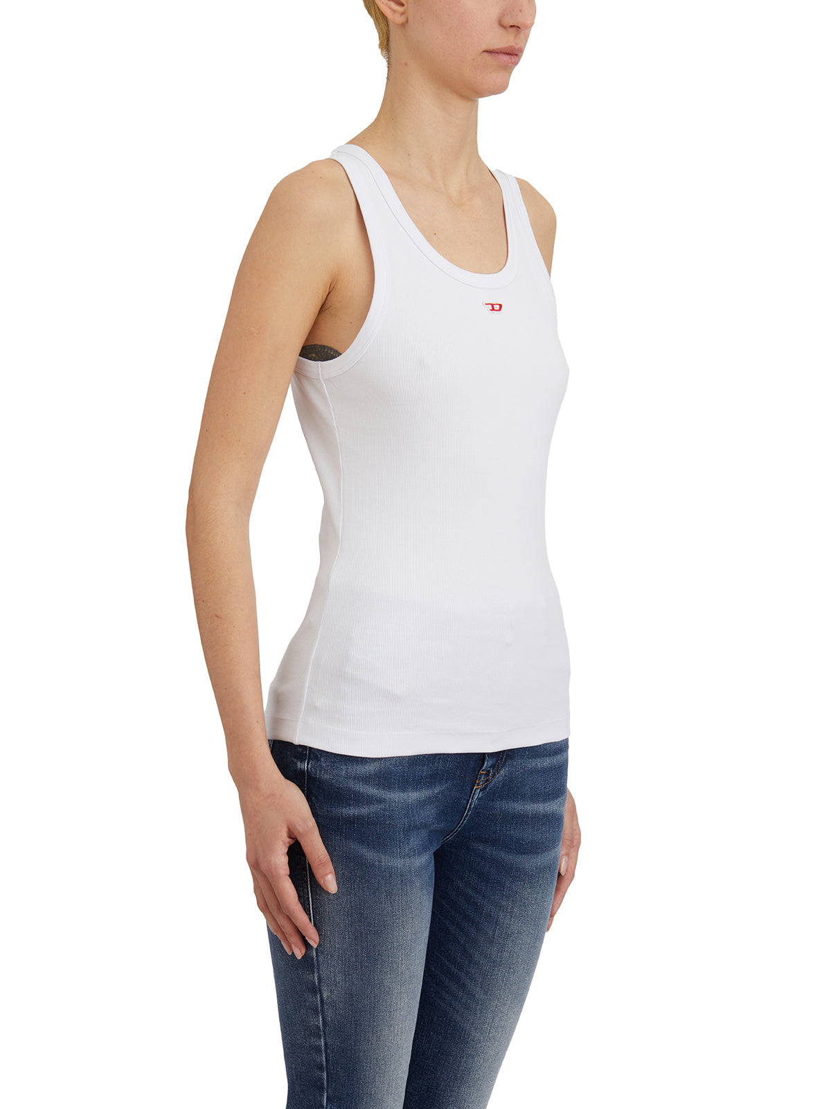 DIESEL Women's Slim Fit Mini Logo Cotton Stretch Tank Top - Size S