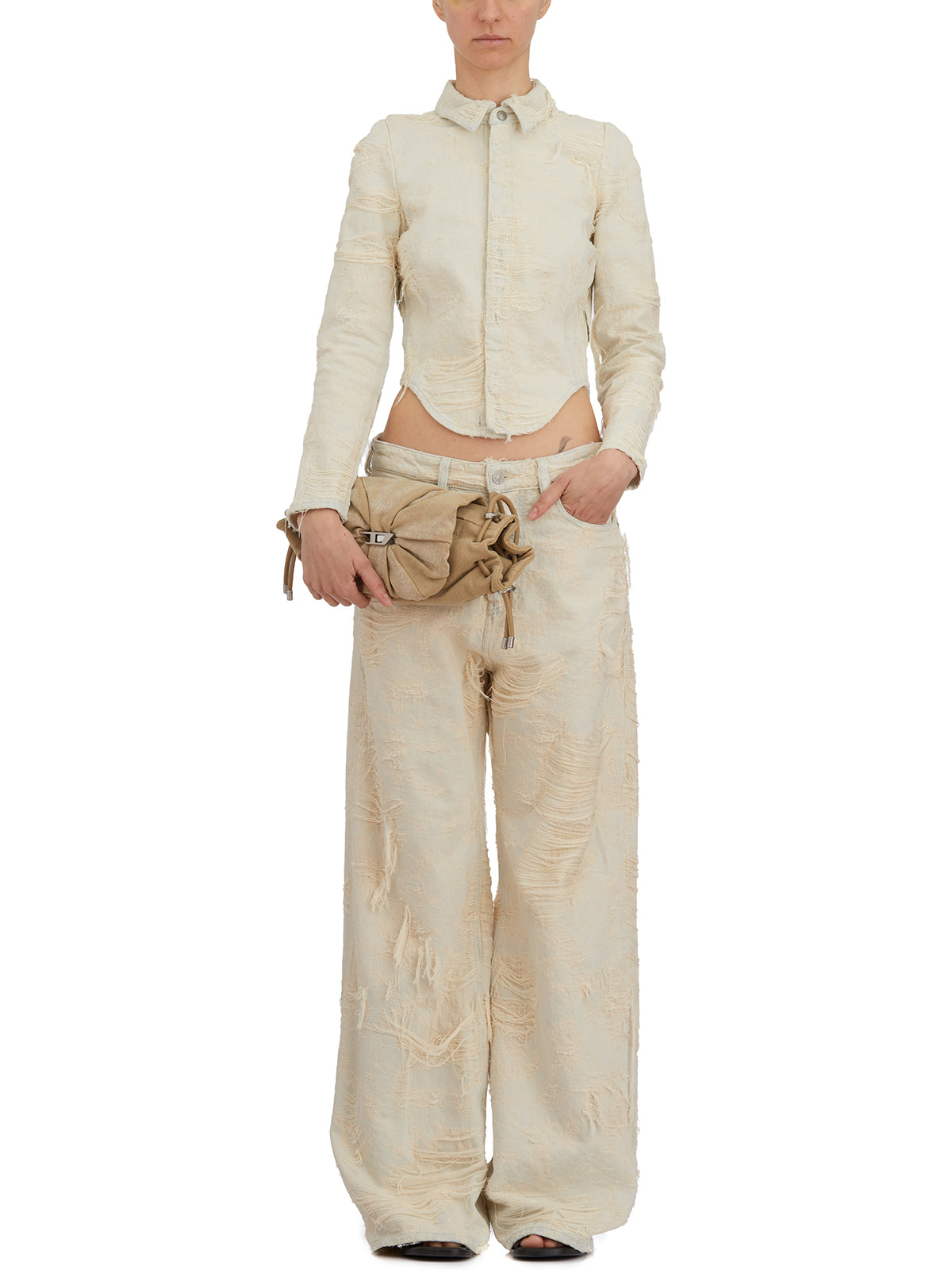 DIESEL Women's Short Button-Up Shirt