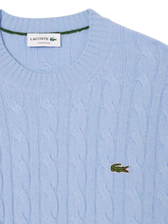 LACOSTE Crew-neck Braided Sweater for Men