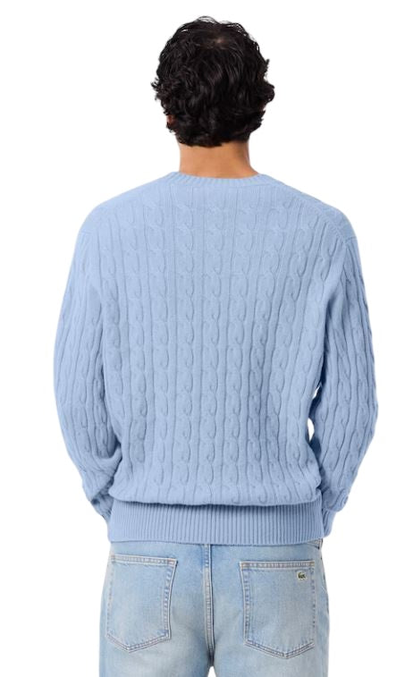 LACOSTE Crew-neck Braided Sweater for Men