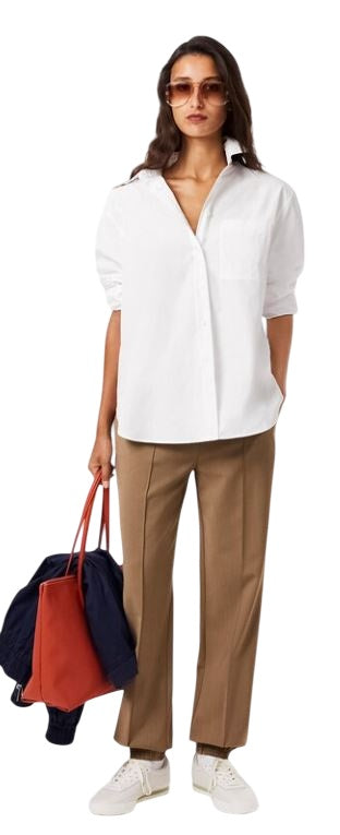 LACOSTE Timeless Oversized Long-Sleeved Shirt for Women