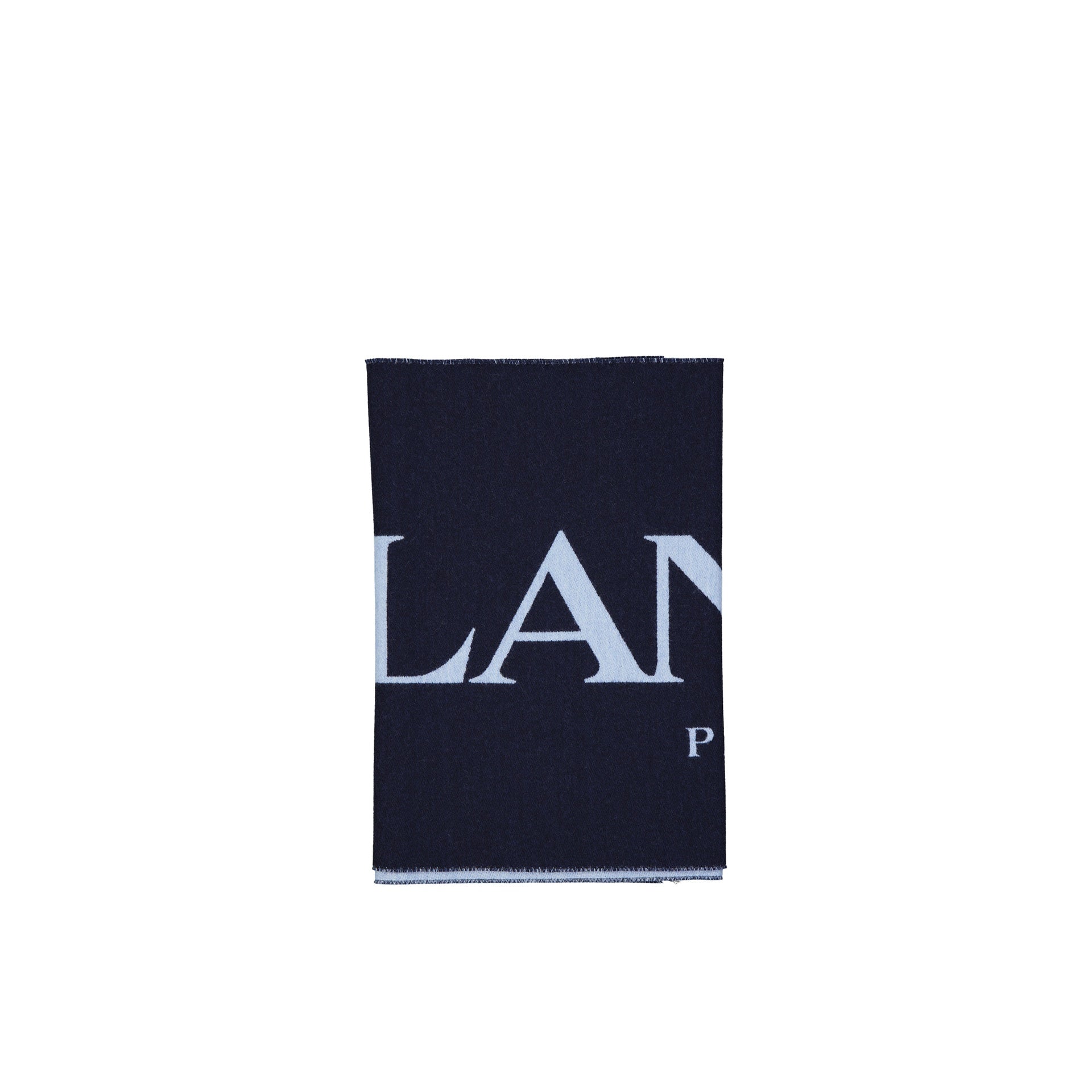 LANVIN Wool and Silk Logo Scarf - 180 cm x 35 cm