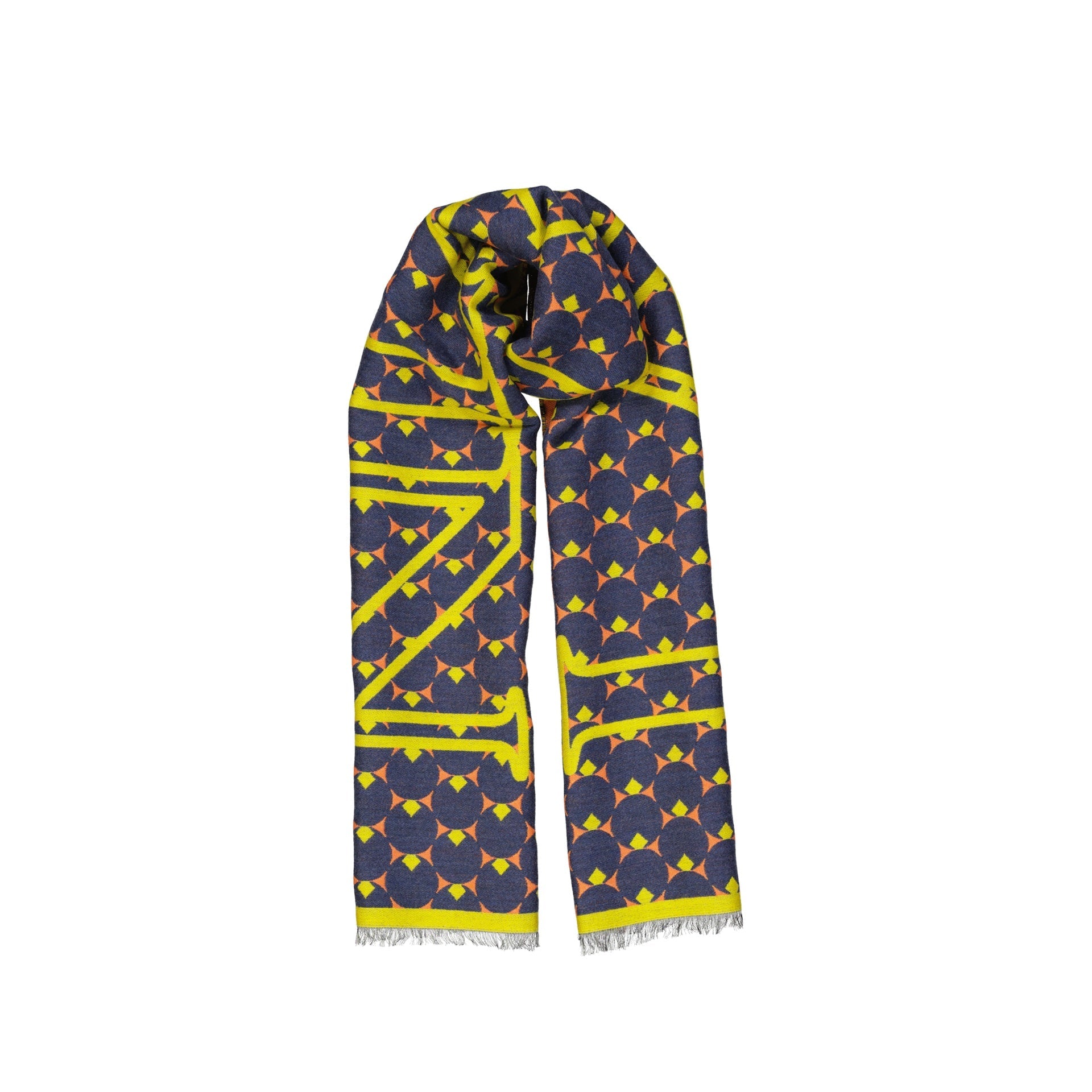 LANVIN Geometric Wool and Silk Scarf (180cm x 35cm)