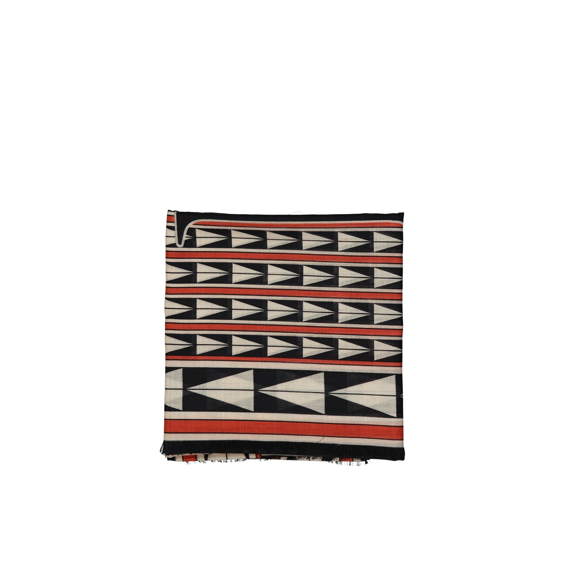 LANVIN Wool Scarf with Geometric Pattern - 200 cm