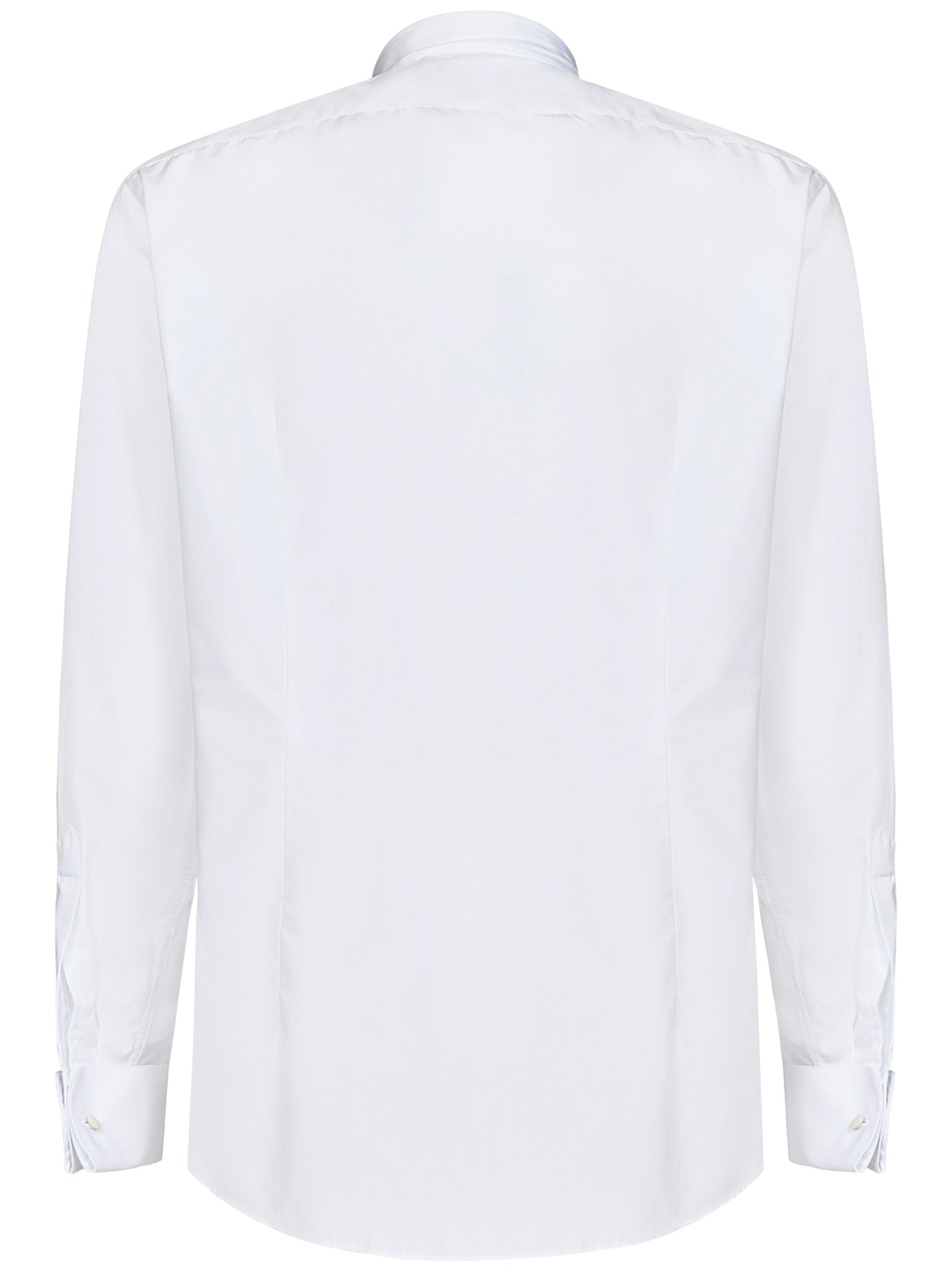 LARDINI Tailored Fit Cotton Shirt with Pleated Plastron - Size 42