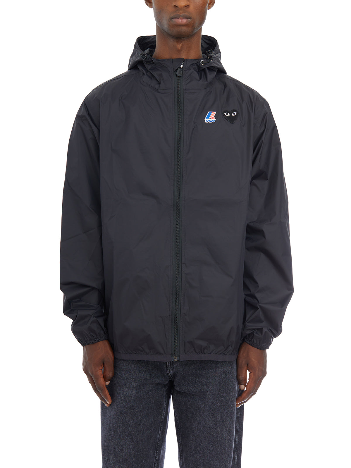 COMME DES GARÇONS PLAY Hooded Jacket with Double Logo - Size L