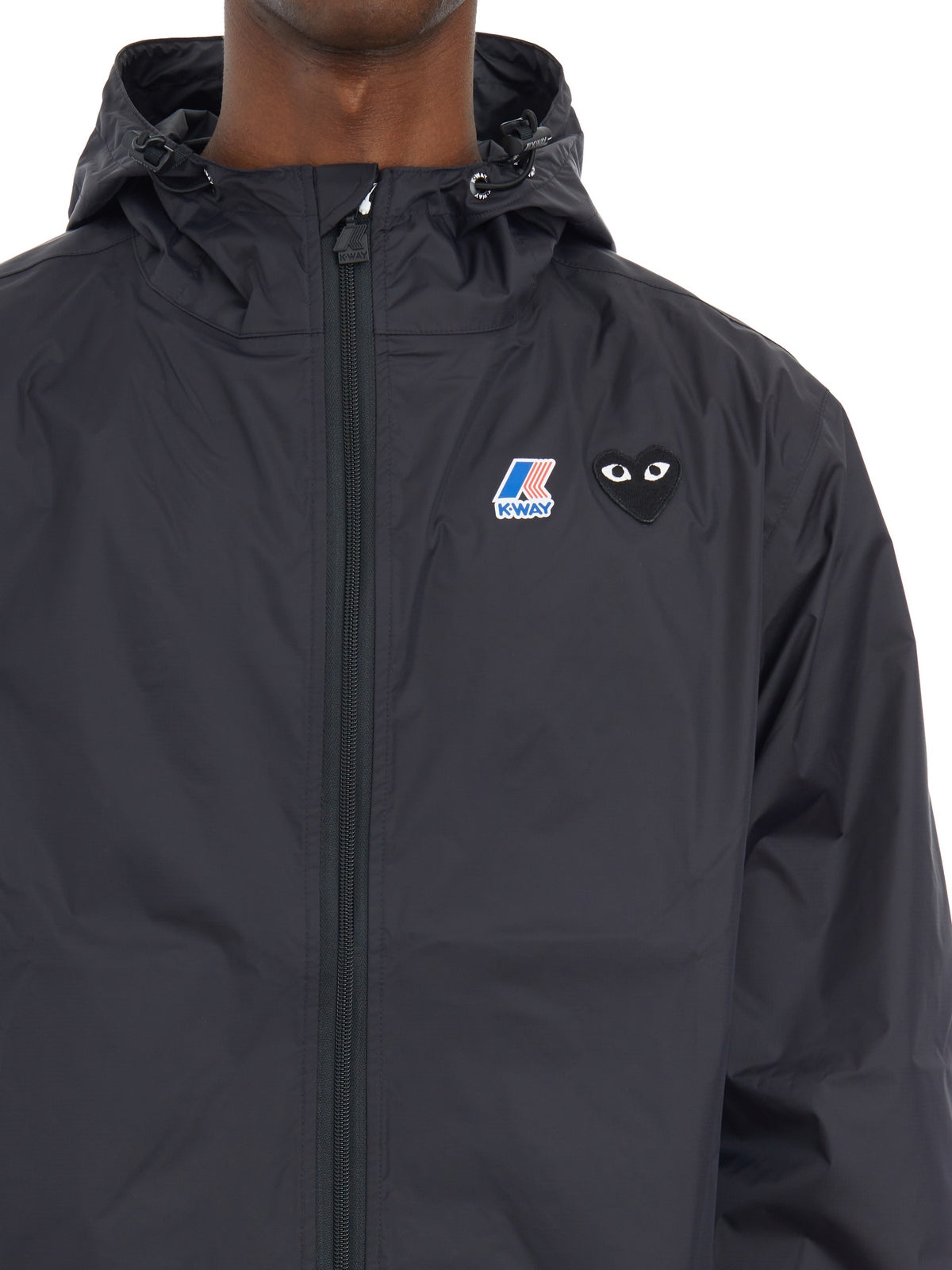 COMME DES GARÇONS PLAY Hooded Jacket with Double Logo - Size L