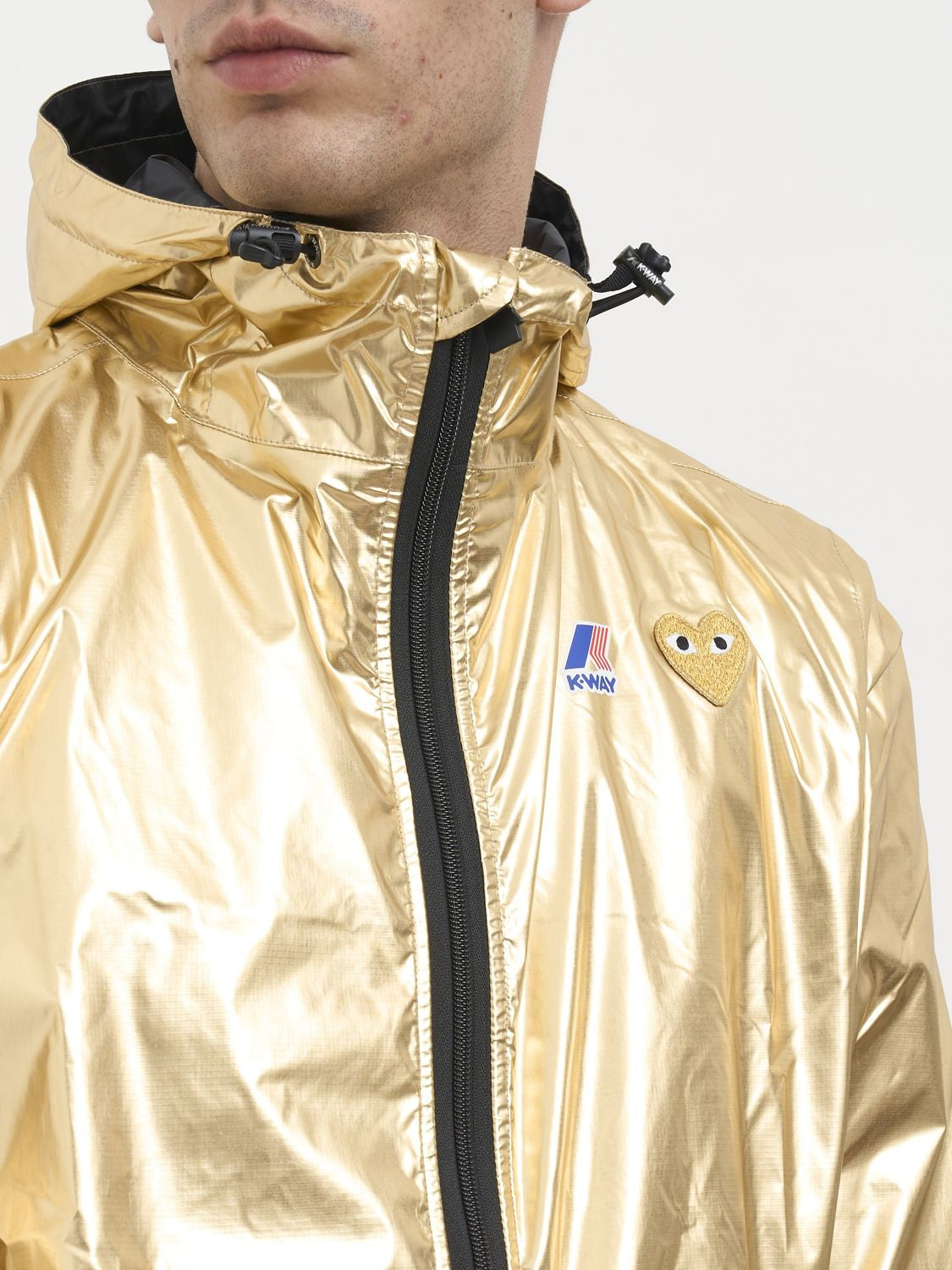 COMME DES GARÇONS PLAY Hooded Jacket with Dual Logo - Size L