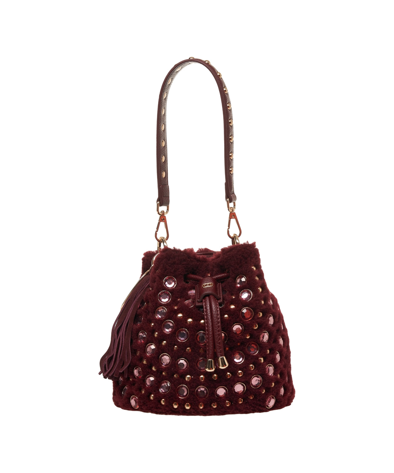 LA CARRIE Faux Fur Bucket Handbag 'Andromeda' - 22 x 21 x 15 cm