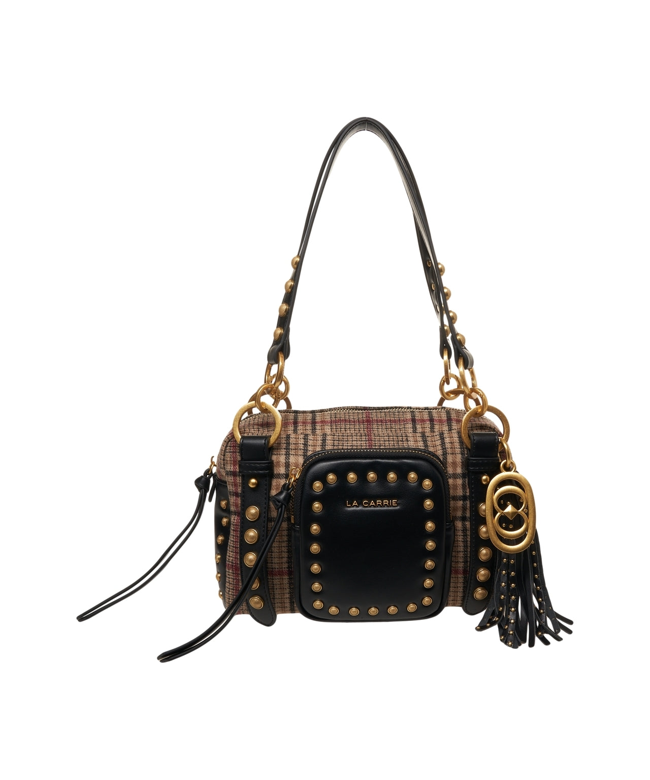 LA CARRIE Glencheck Shoulder Bag 24x18x8 cm