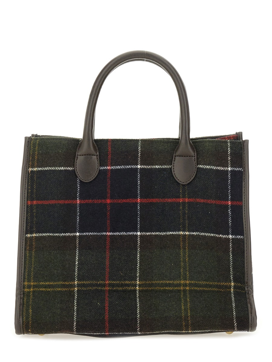 BARBOUR Tartan Handbag with Adjustable Strap - 32cm x 26cm x 11.5cm