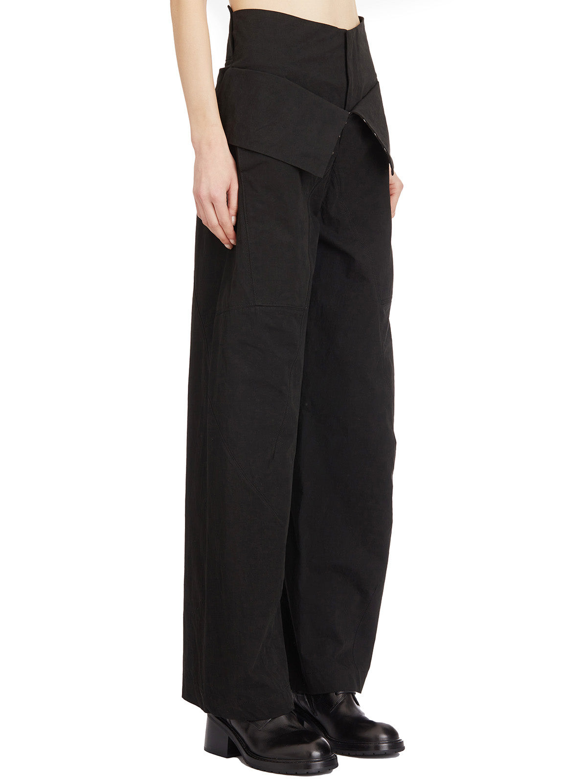 YEHUAFAN Wide Leg Cotton Trousers - Size S