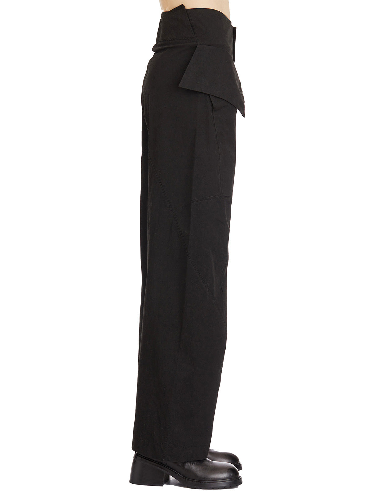 YEHUAFAN Wide Leg Cotton Trousers - Size S