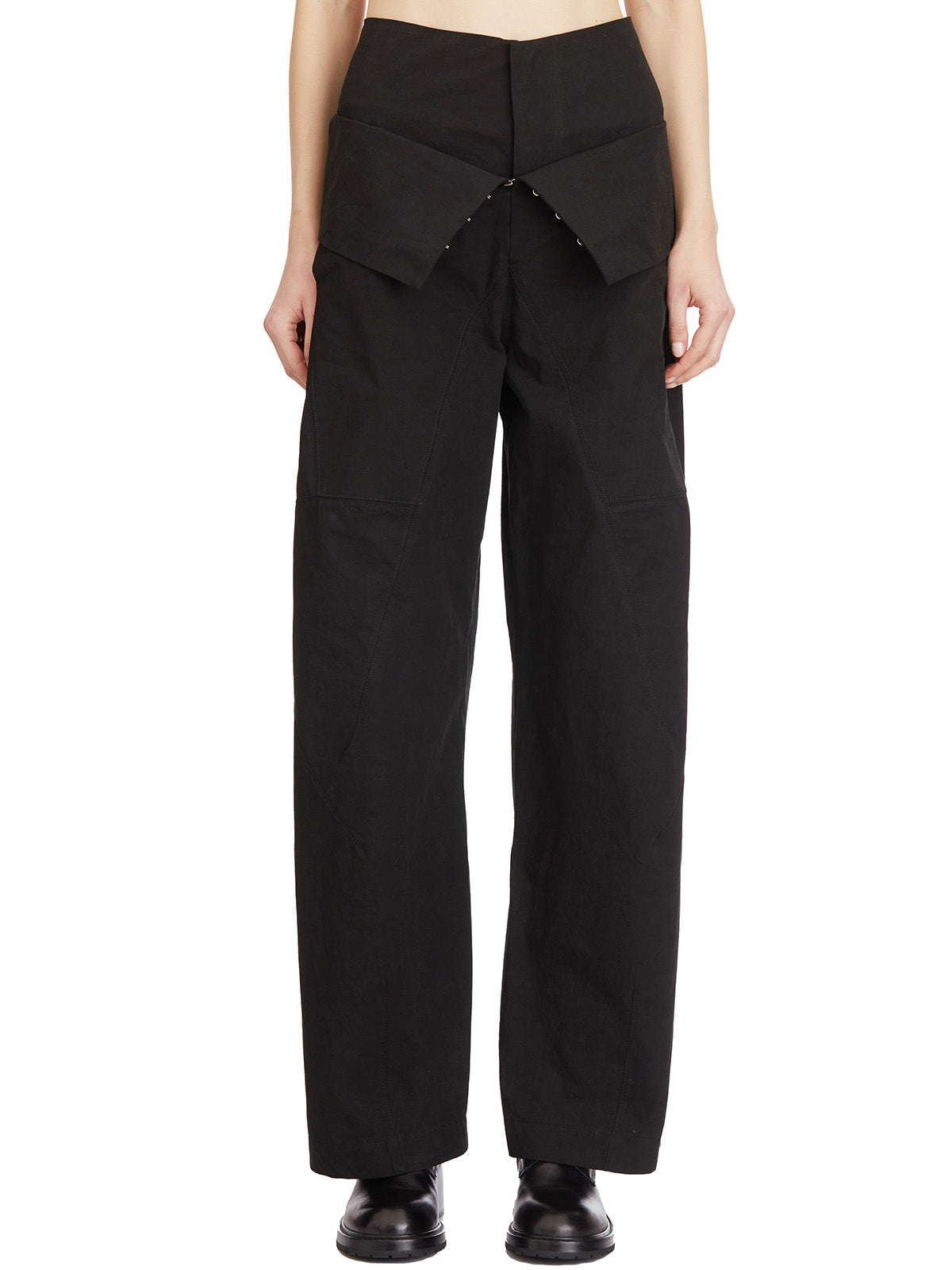 YEHUAFAN Wide Leg Cotton Trousers - Size S