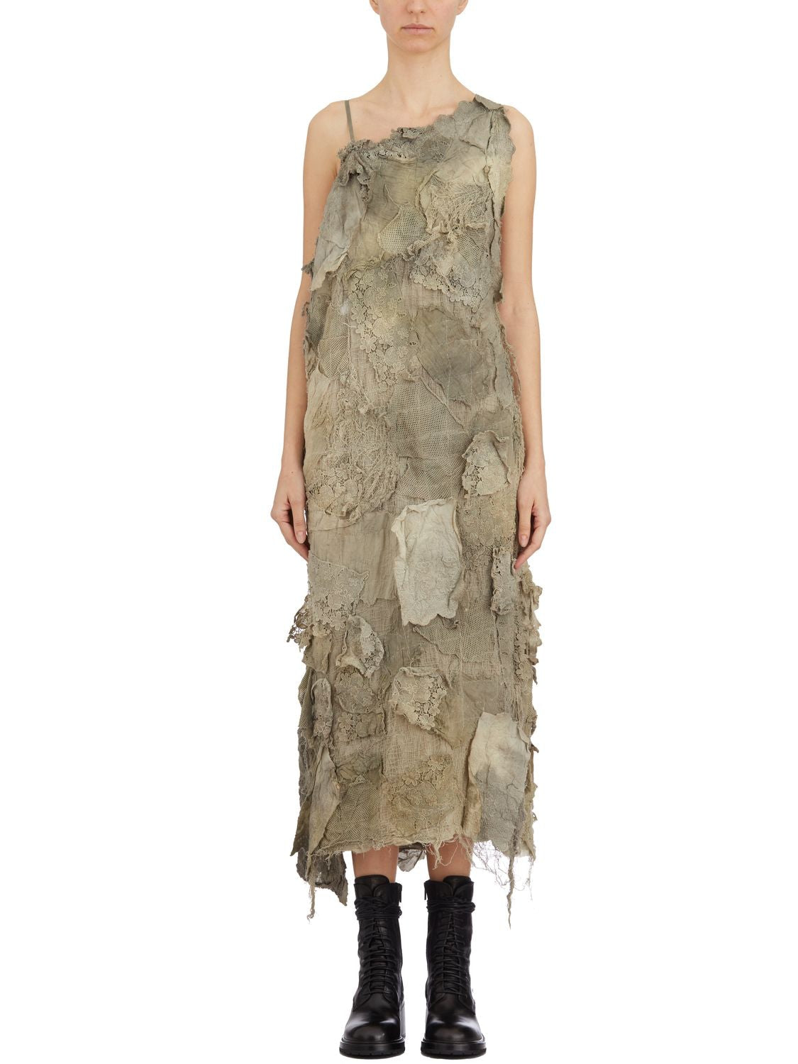 YEUNG CHIN Embroidered Long Dress with Adjustable Shoulder Straps - Size S