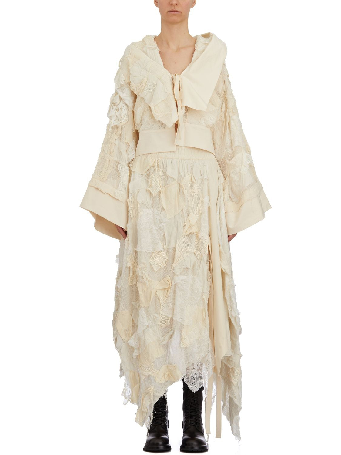 YEUNG CHIN Mini Hooded Short Jacket with Drawstring Closure - Size S