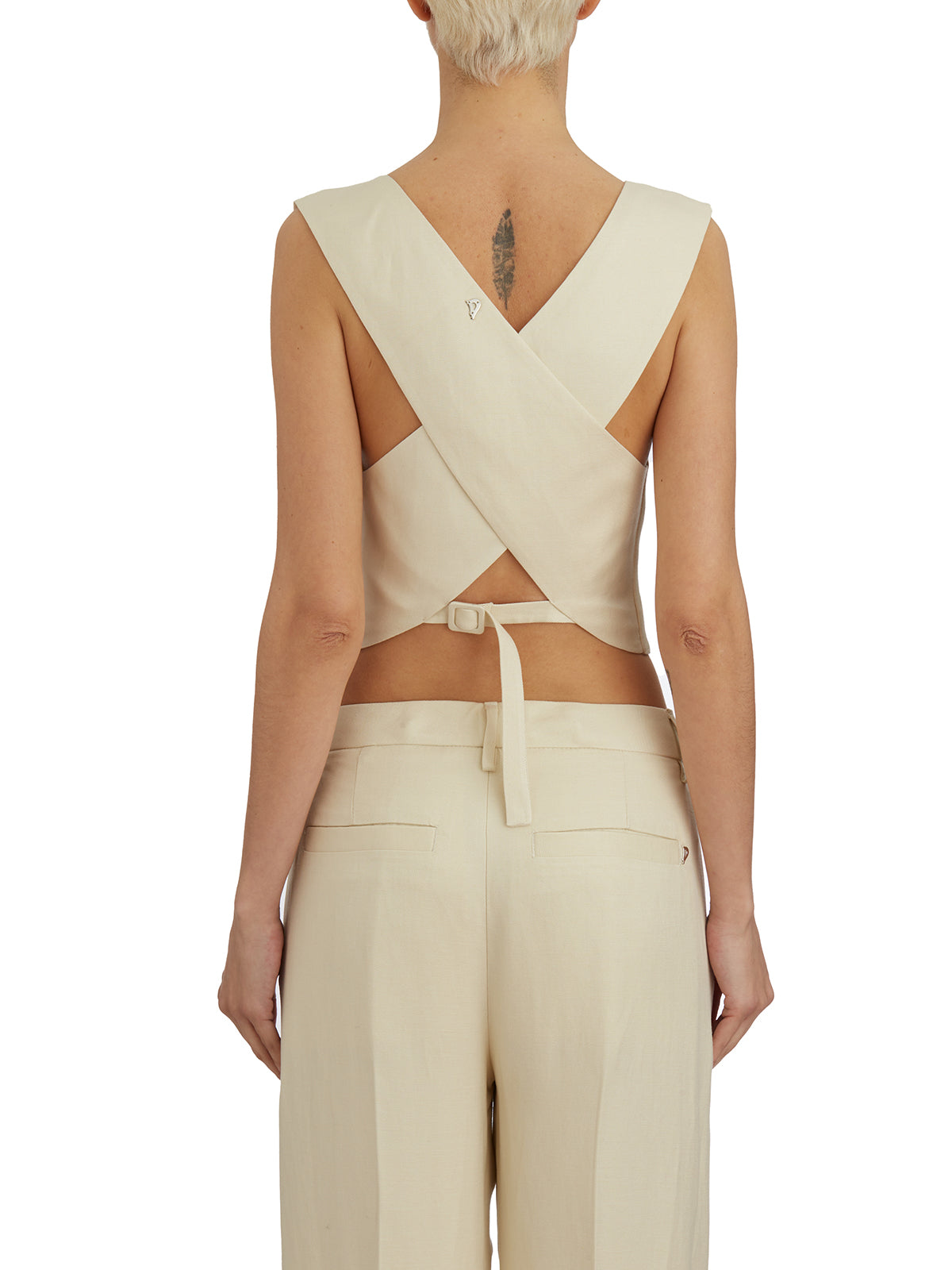 DONDUP Crossback Vest with Deep V Neck - Size 40