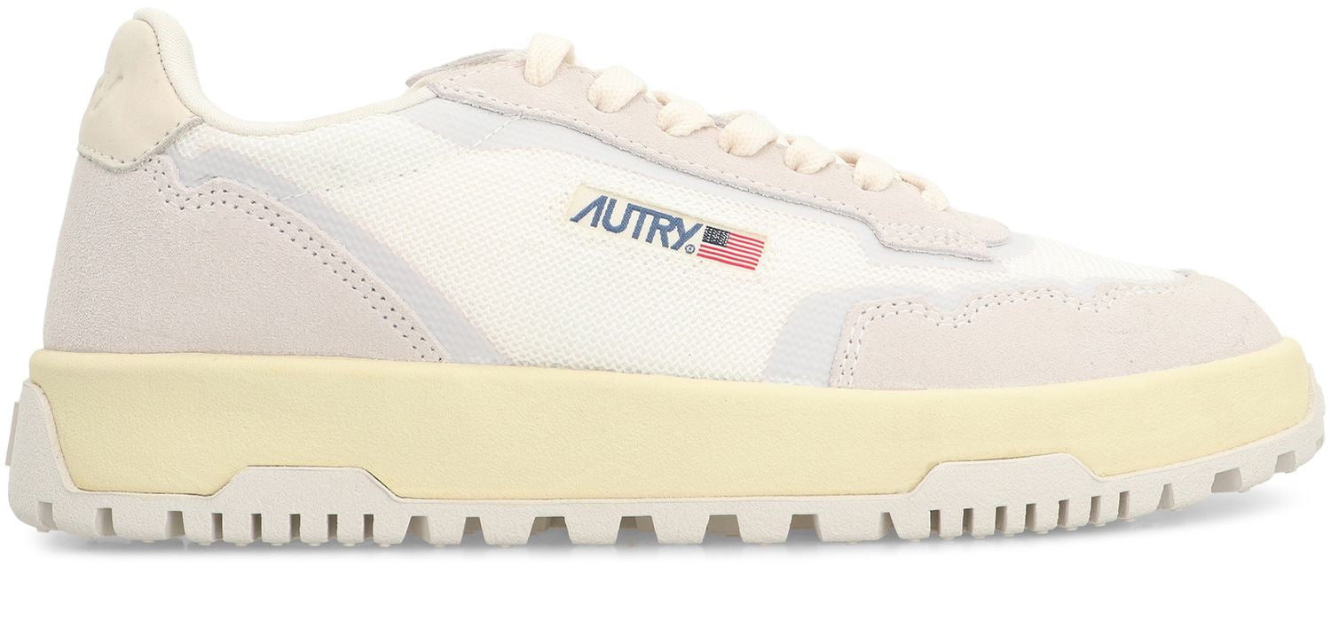 AUTRY Low Top Leather and Mesh Trainer for Women