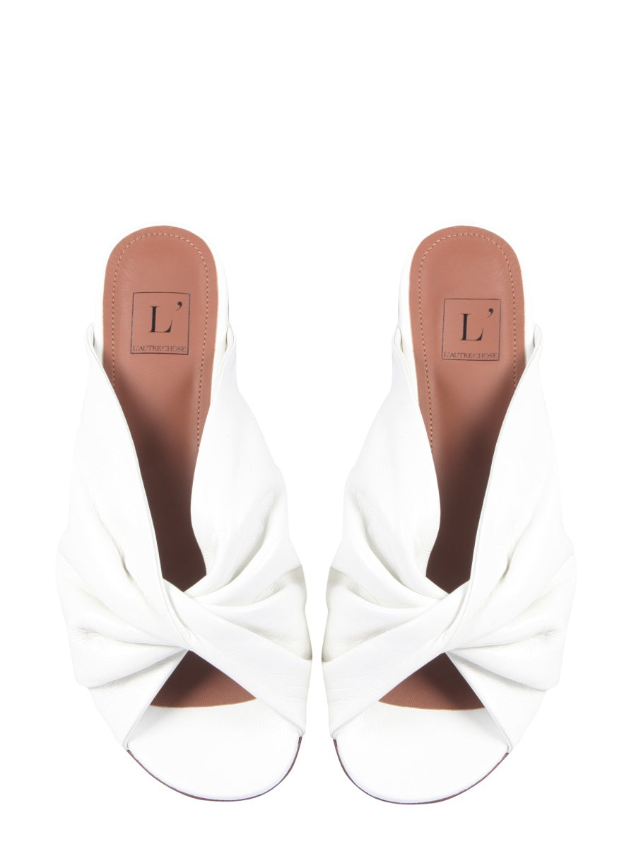 L'AUTRE CHOSE Sleek Low Sandals with Rubber Heel
