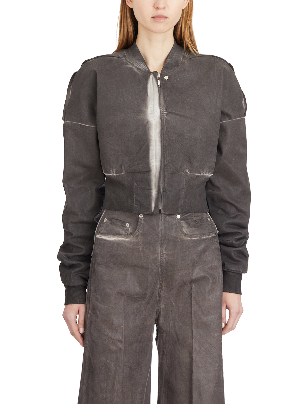 DRKSHDW Cropped Denim Flight Jacket for Women