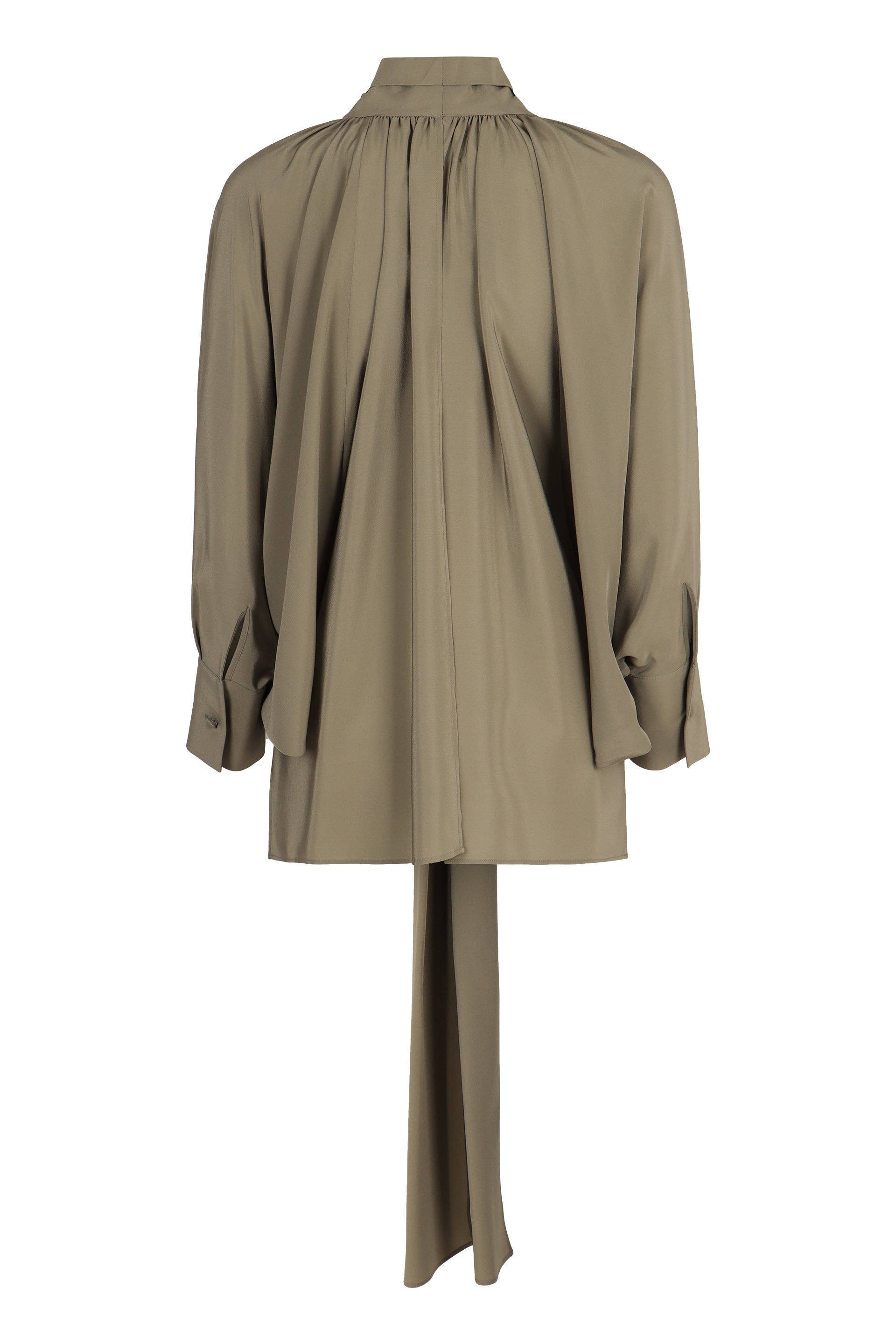 MAX MARA Silk Blouse with Gold-Tone Front Detail