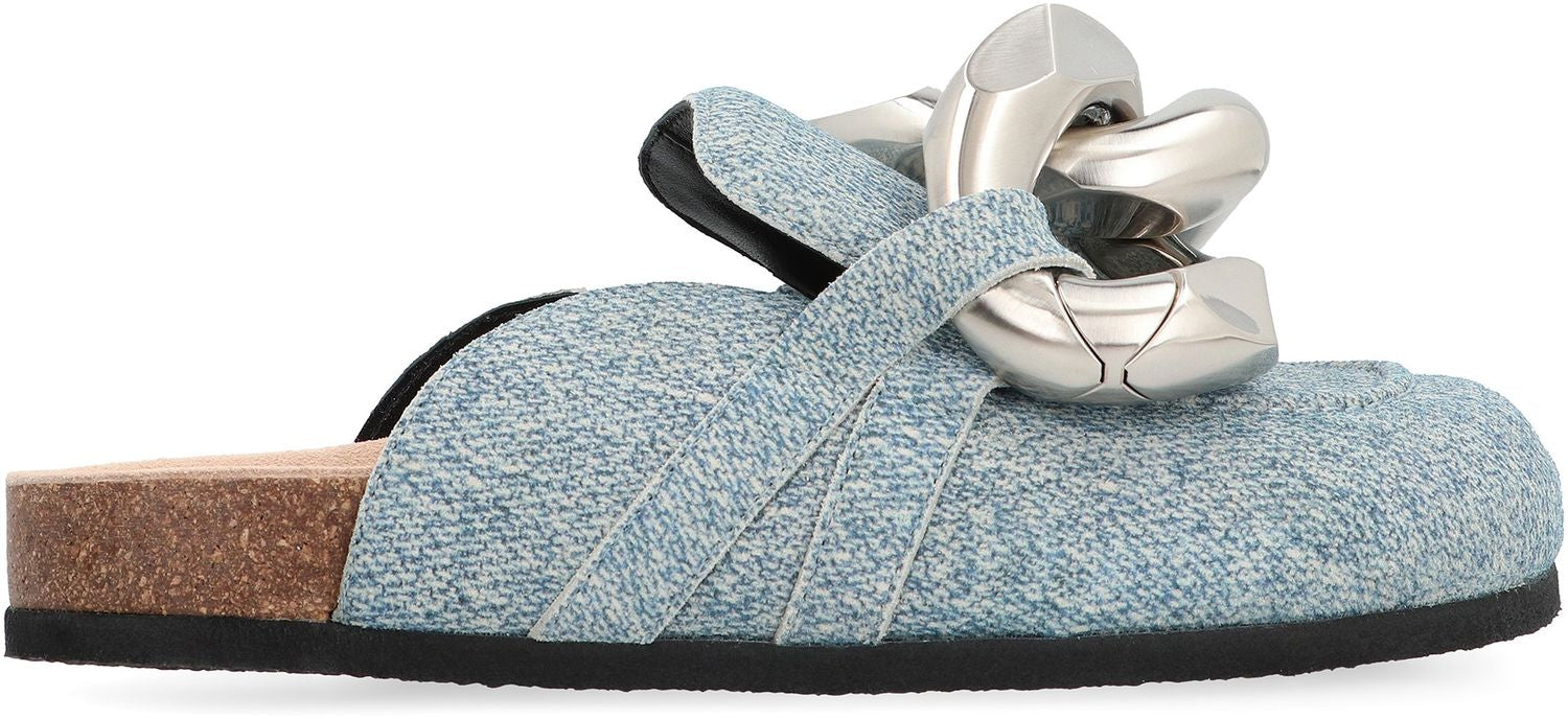 JW ANDERSON Suede Flat Sandals with Decorative Chain for Women