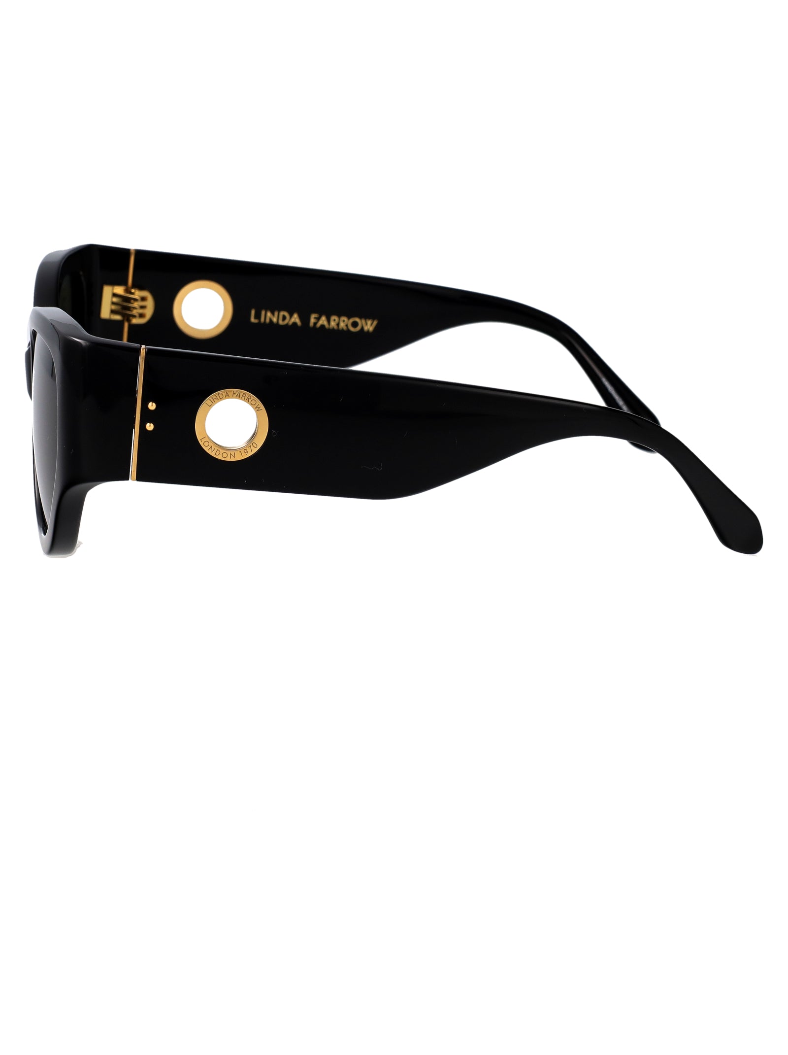 LINDA FARROW Elegant Acetate and Metal Sunglasses