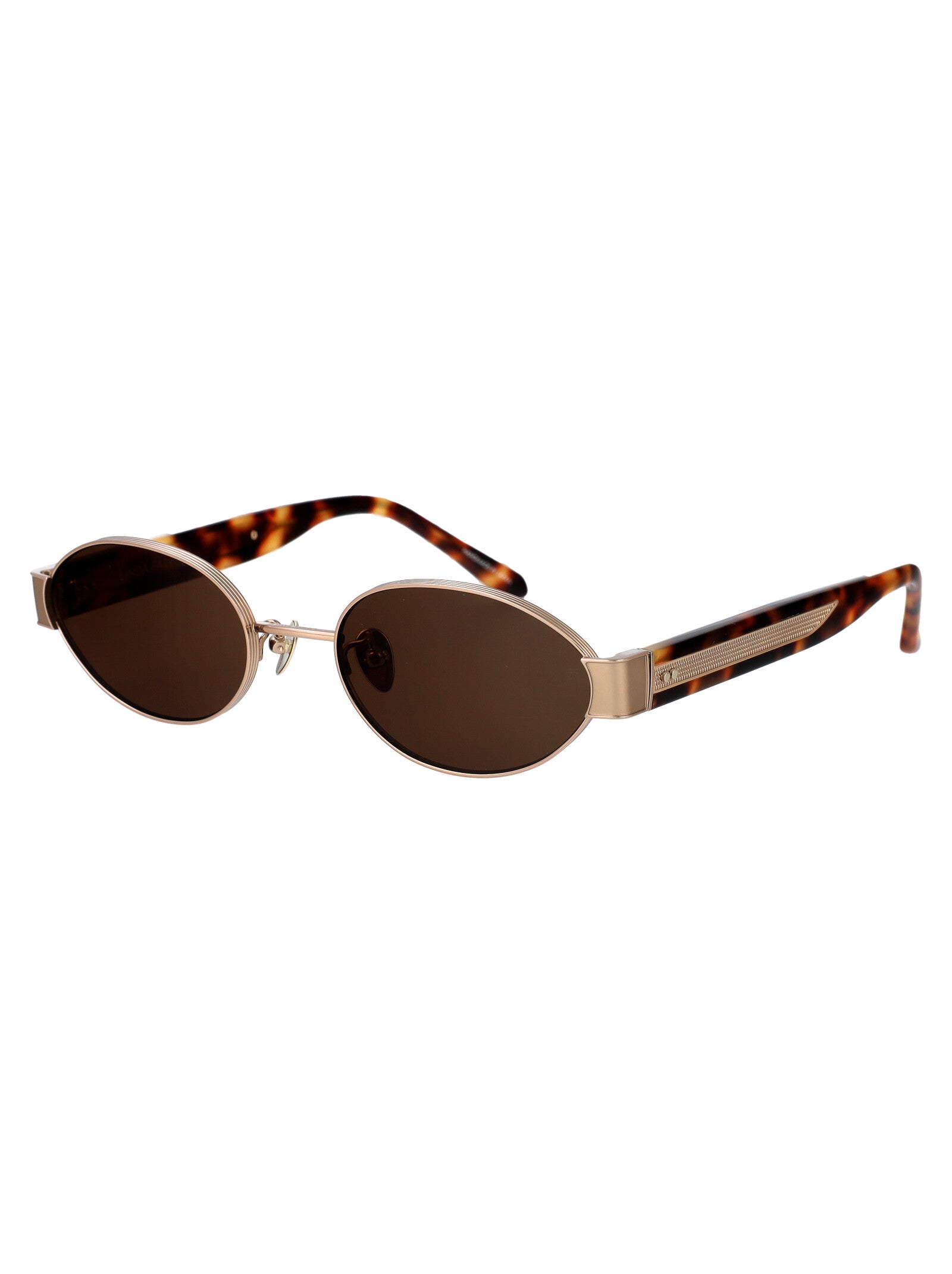 LINDA FARROW Sleek Titanium Sunglasses for Women