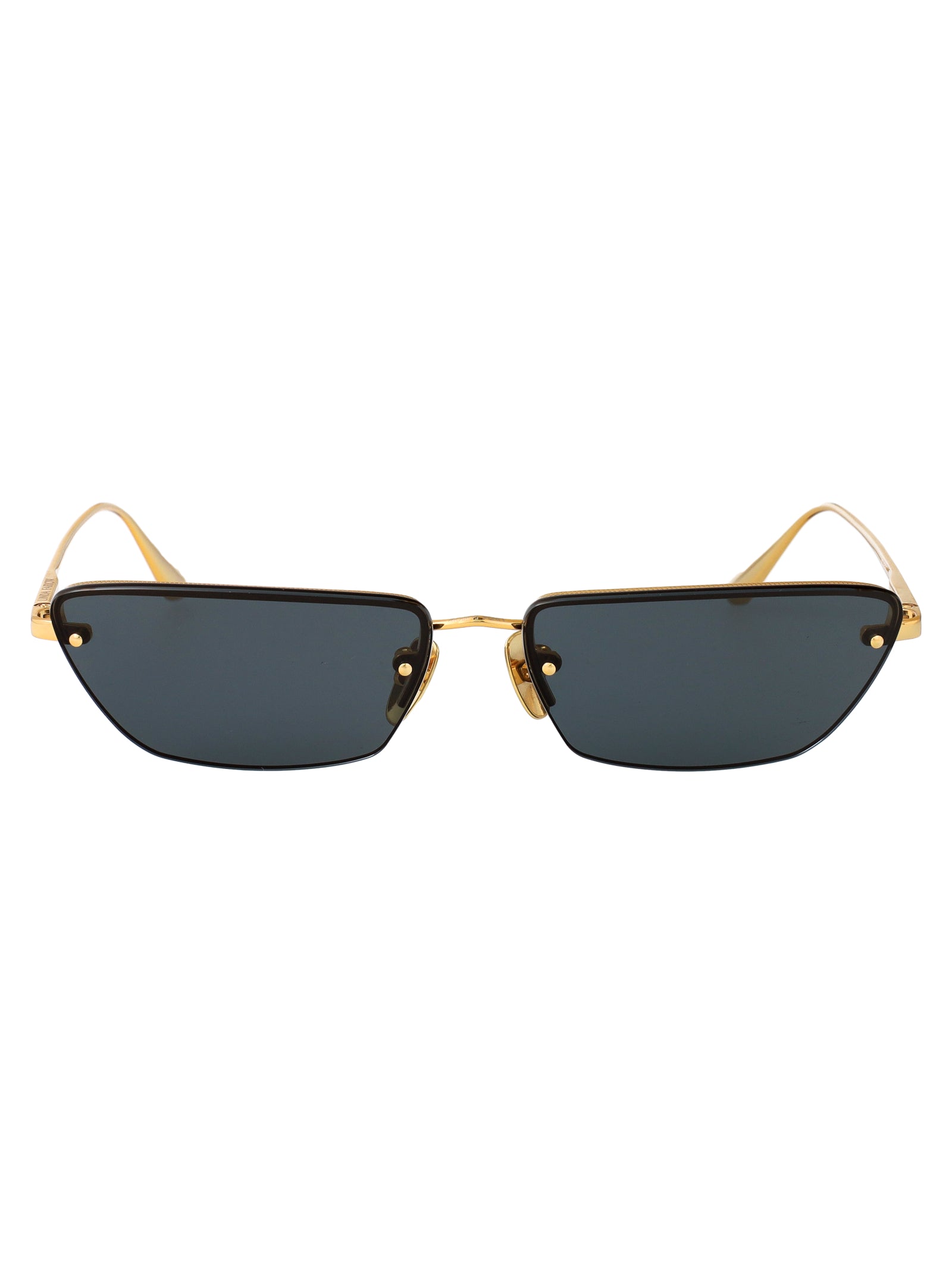 LINDA FARROW Chic Titanium Cat-Eye Sunglasses