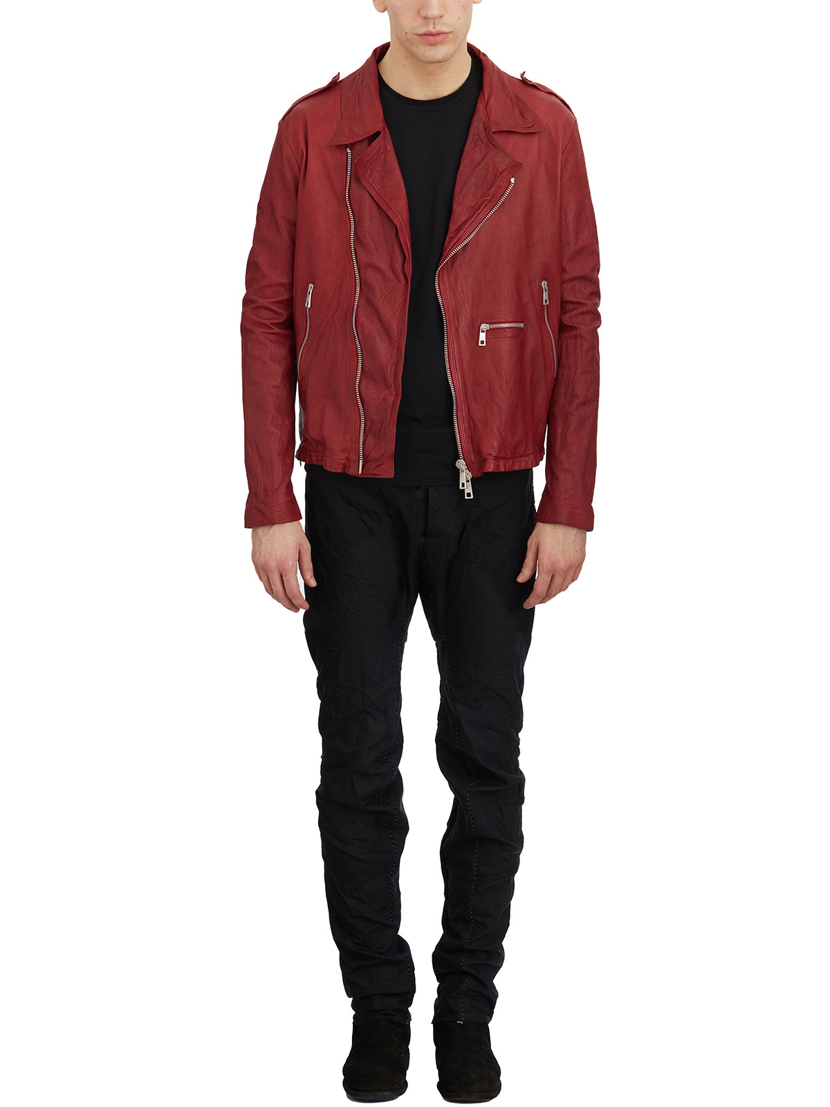 GIORGIO BRATO Men's Asymmetrical Zip Mini Jacket - Size 50