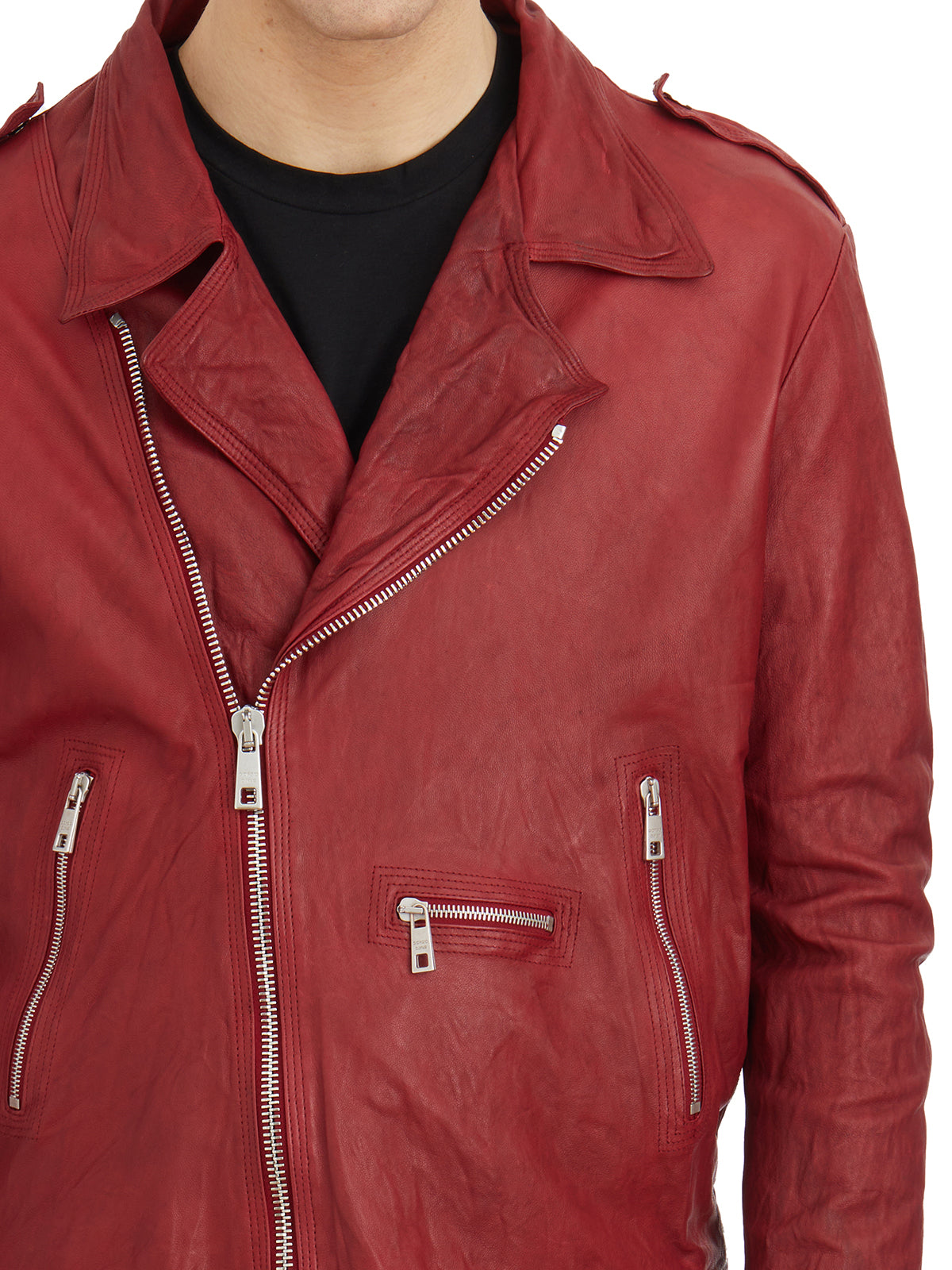 GIORGIO BRATO Men's Asymmetrical Zip Mini Jacket - Size 50