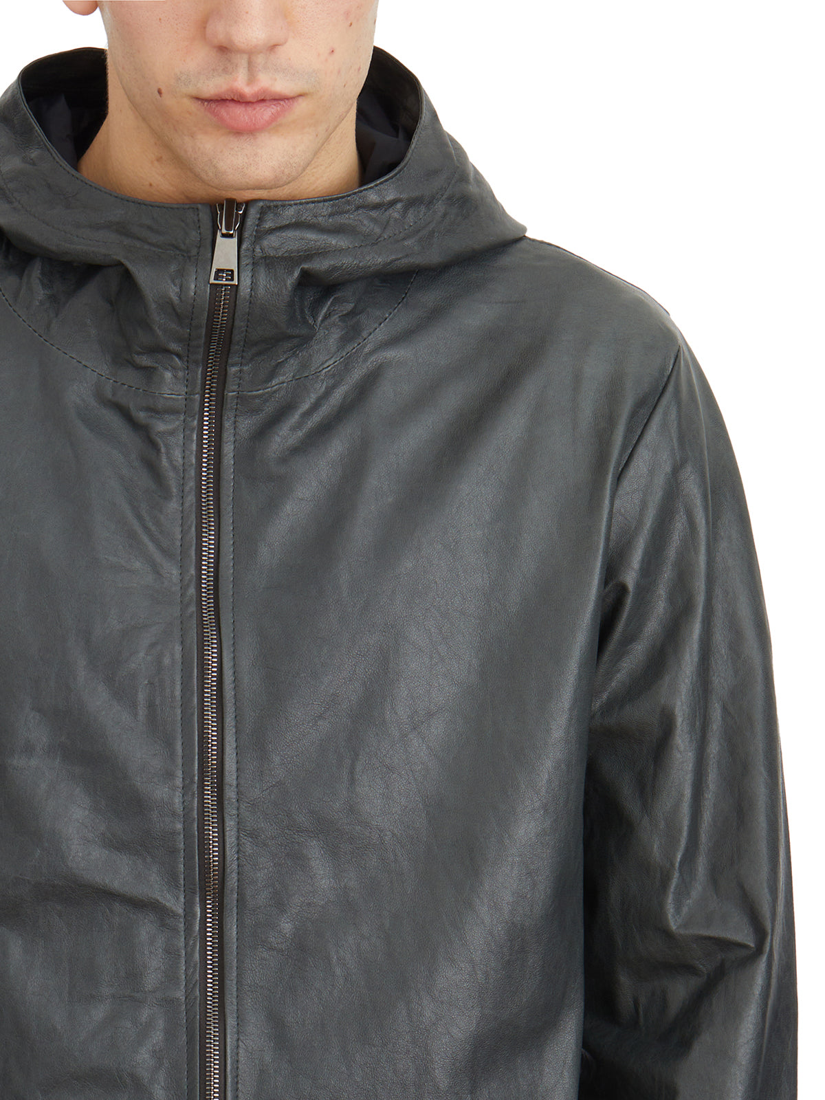 GIORGIO BRATO Leather Jacket with Hood - Size 50