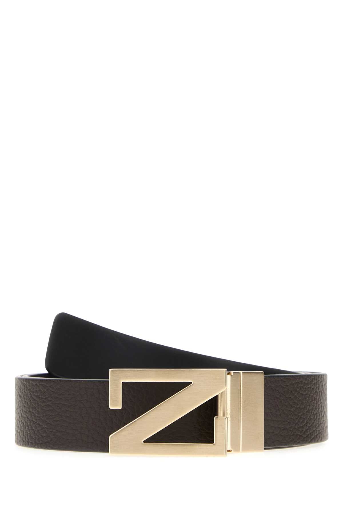 ZEGNA Reversible Leather Belt