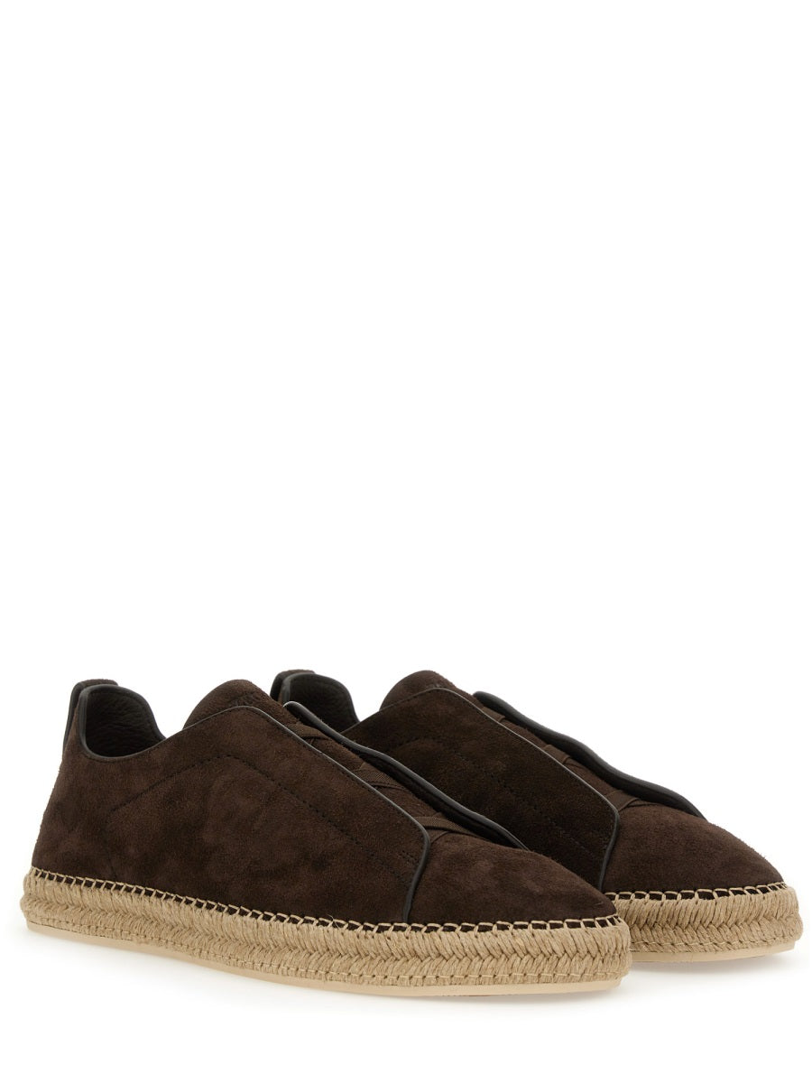ZEGNA Leather Espadrille Sandals