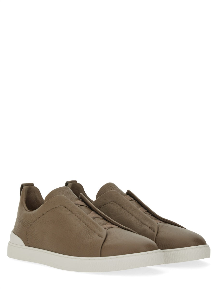 ZEGNA Low Top Triple Stitch Sneakers