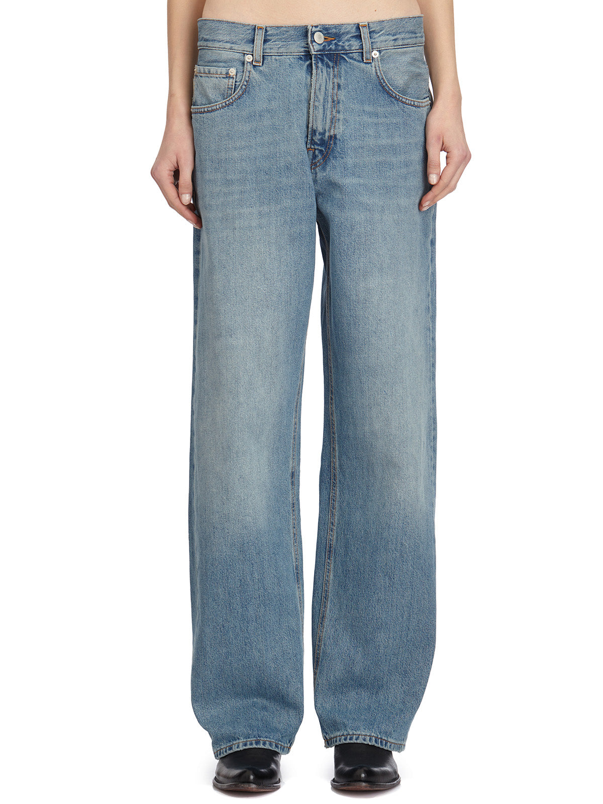 HAIKURE High Waist Straight Leg Denim Pants - Size 26