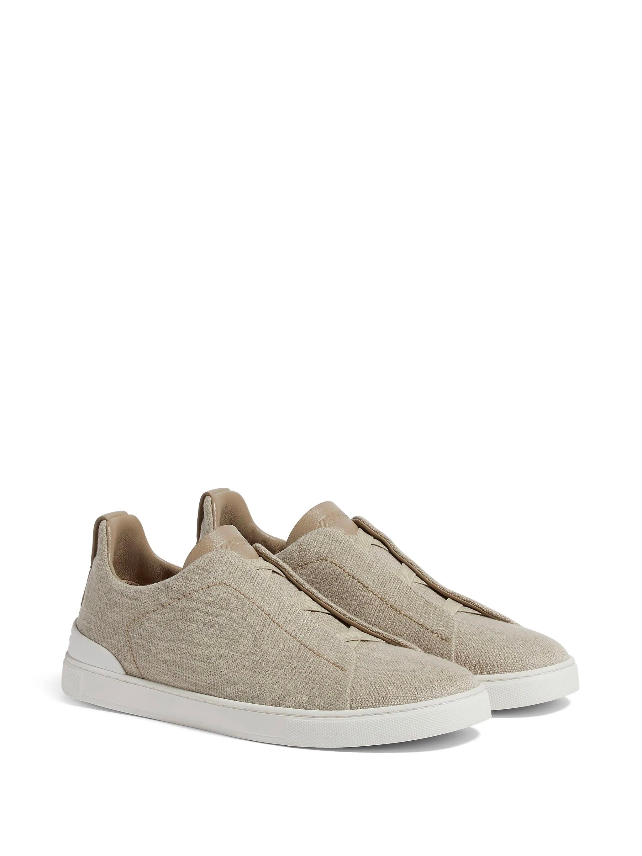 ZEGNA Triple Stitch™ Sneaker in Cotton Linen and Leather