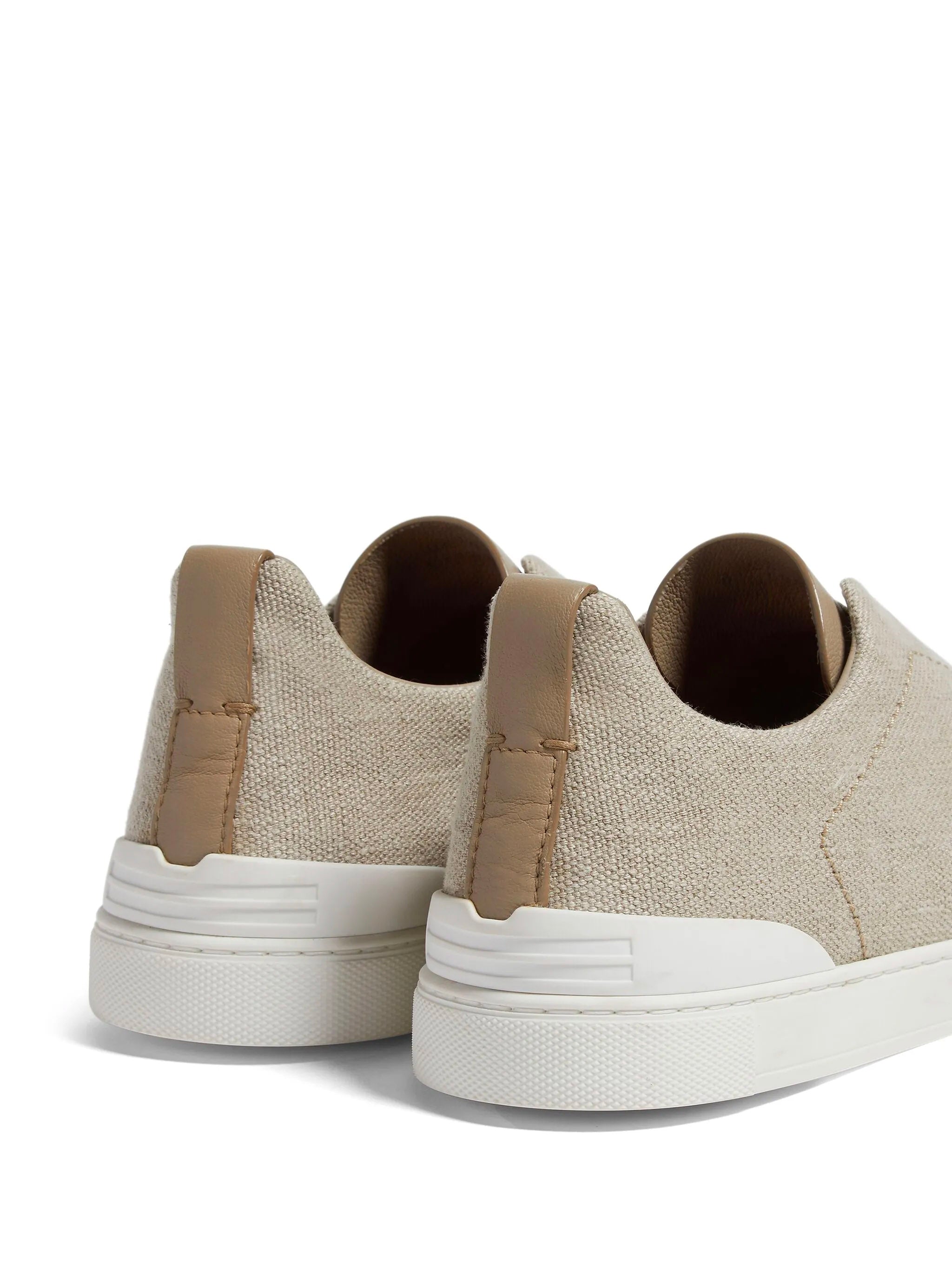 ZEGNA Triple Stitch™ Sneaker in Cotton Linen and Leather