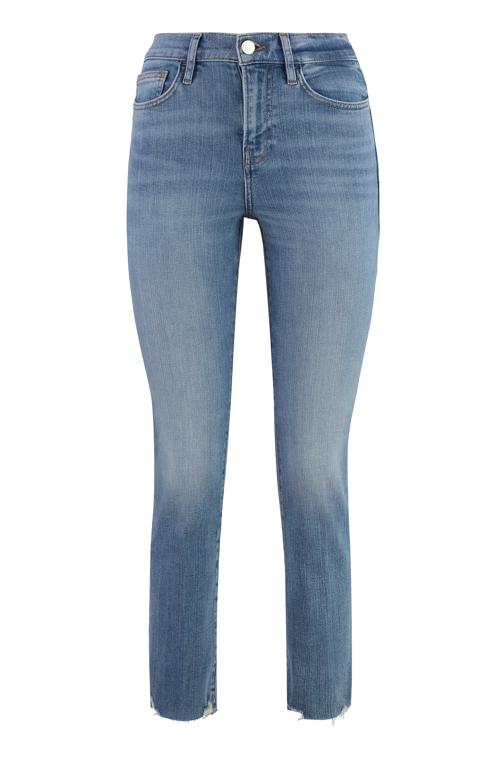 FRAME High Rise Straight Jeans