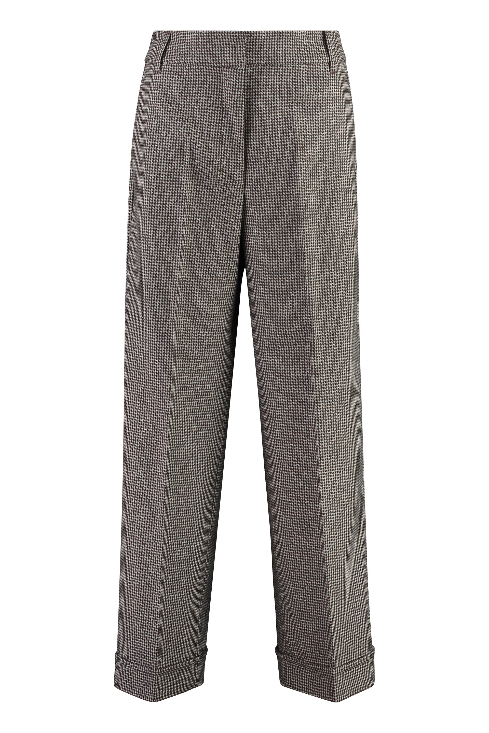 S MAX MARA Wide-Leg Trousers with Roll-Up Ankle Cuffs