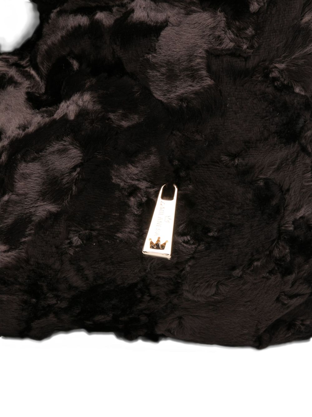 LA MILANESA Medium Crushed Texture Triangular Handbag with Top Handle