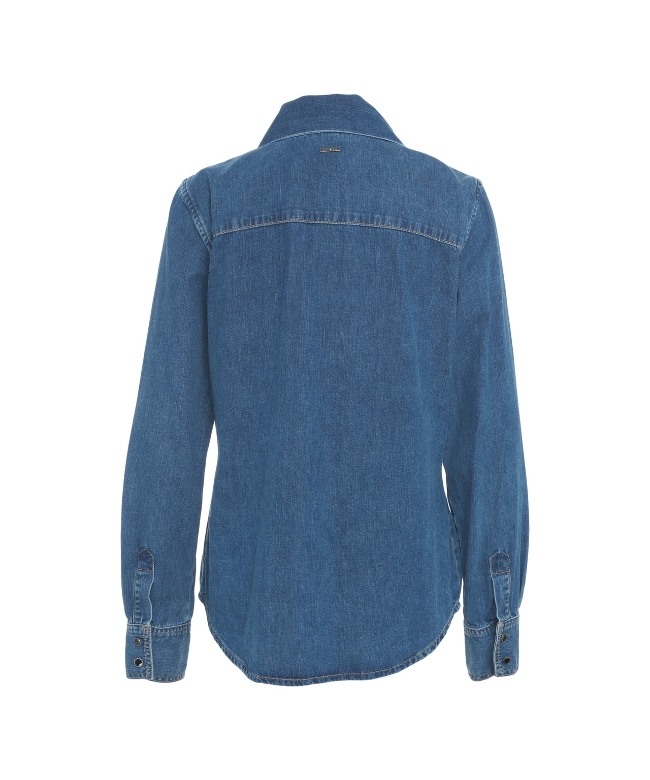LIU JO Elegant Denim Blouse with Bow Collar