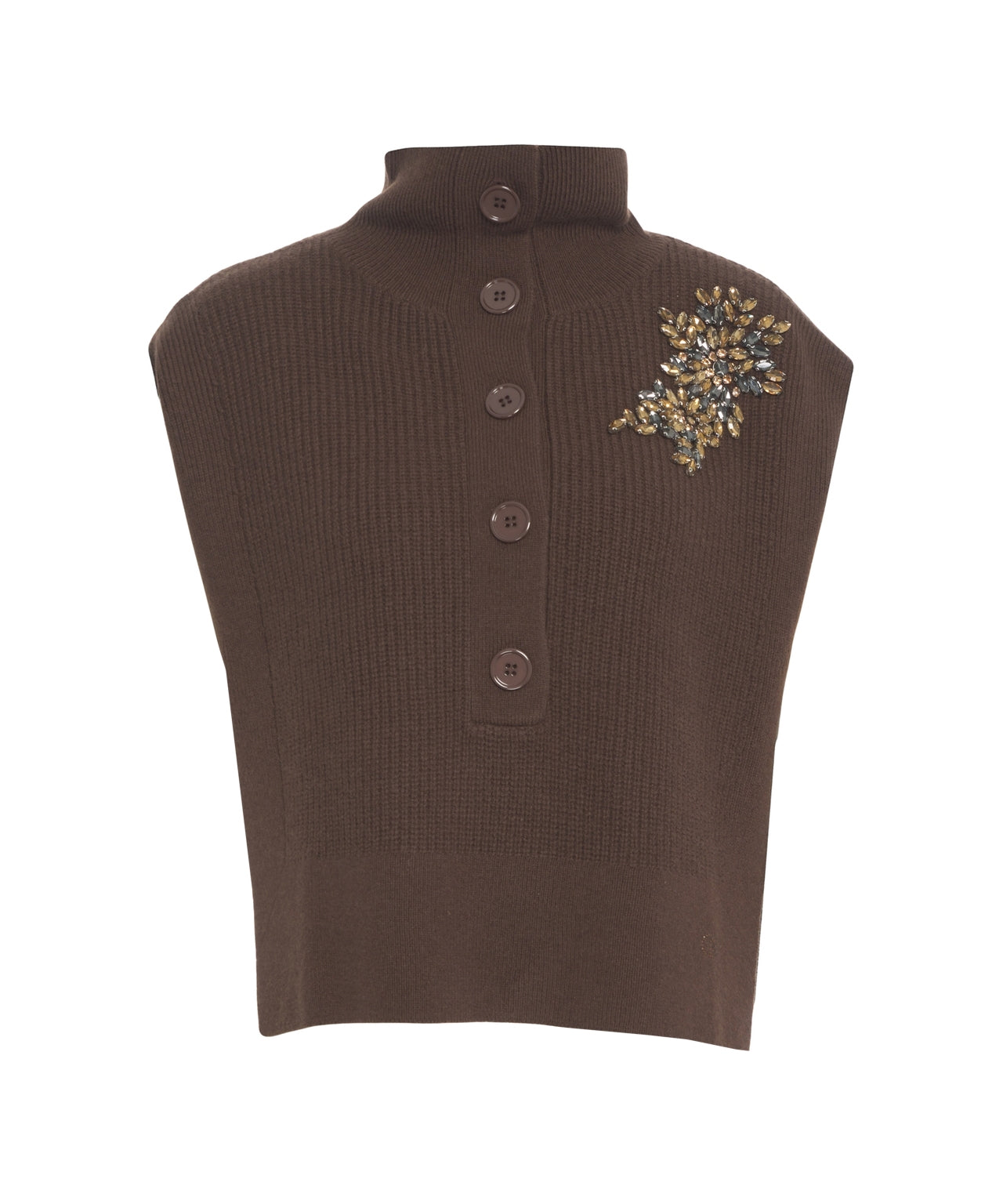 LIU JO Cozy Knit Gilet with Strass for Women - FW25