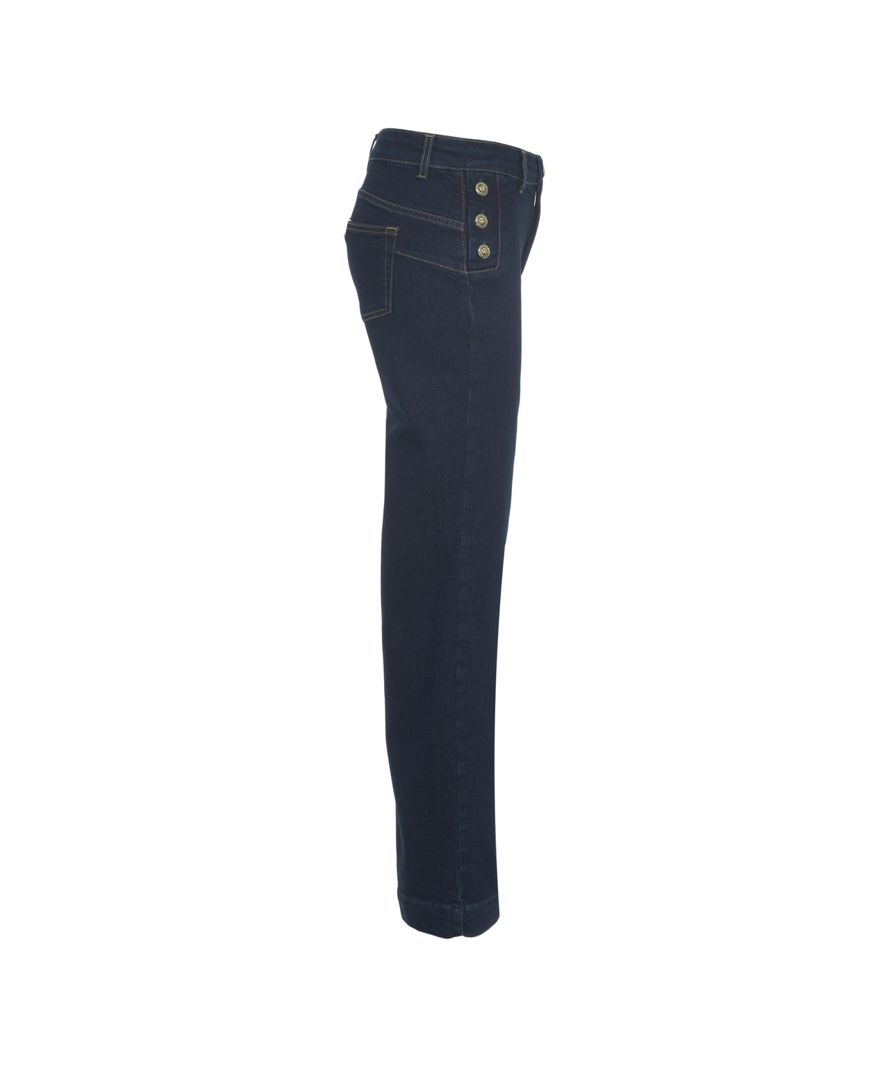 LIU JO High-Waist Straight Cut Jeans with Decorative Buttons
