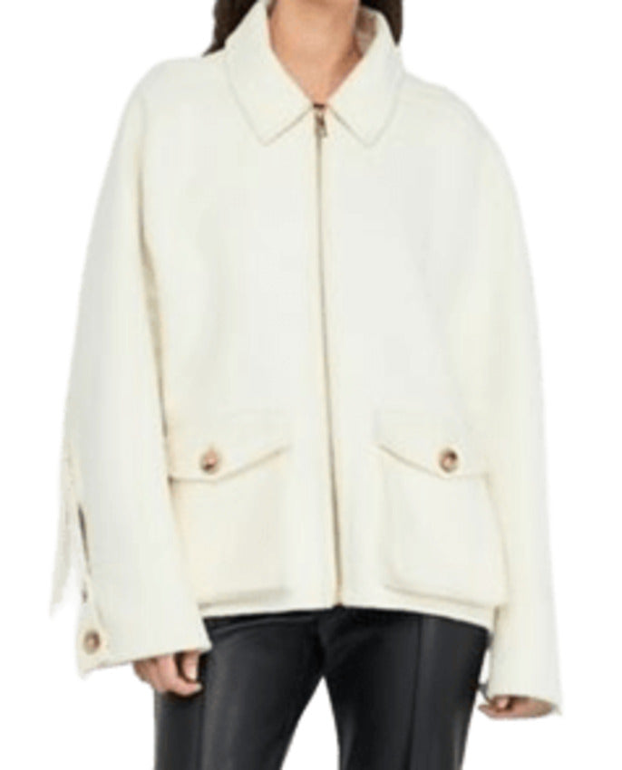 LIU JO Chic Fringed Jacket with Shirt Collar for Women