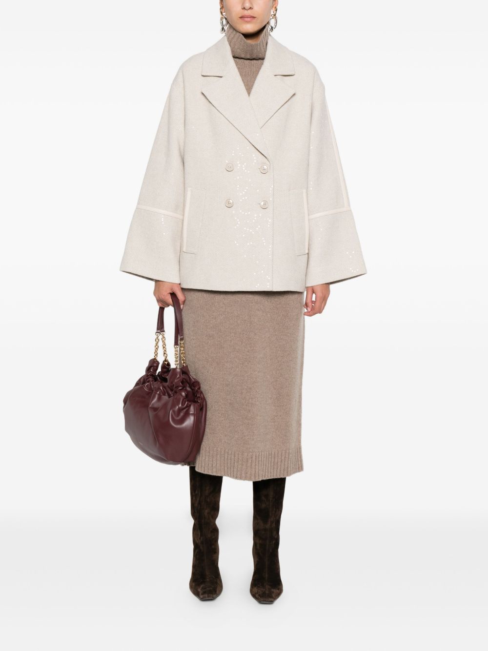 LIU JO Elegant Natural Layered Jacket for Women