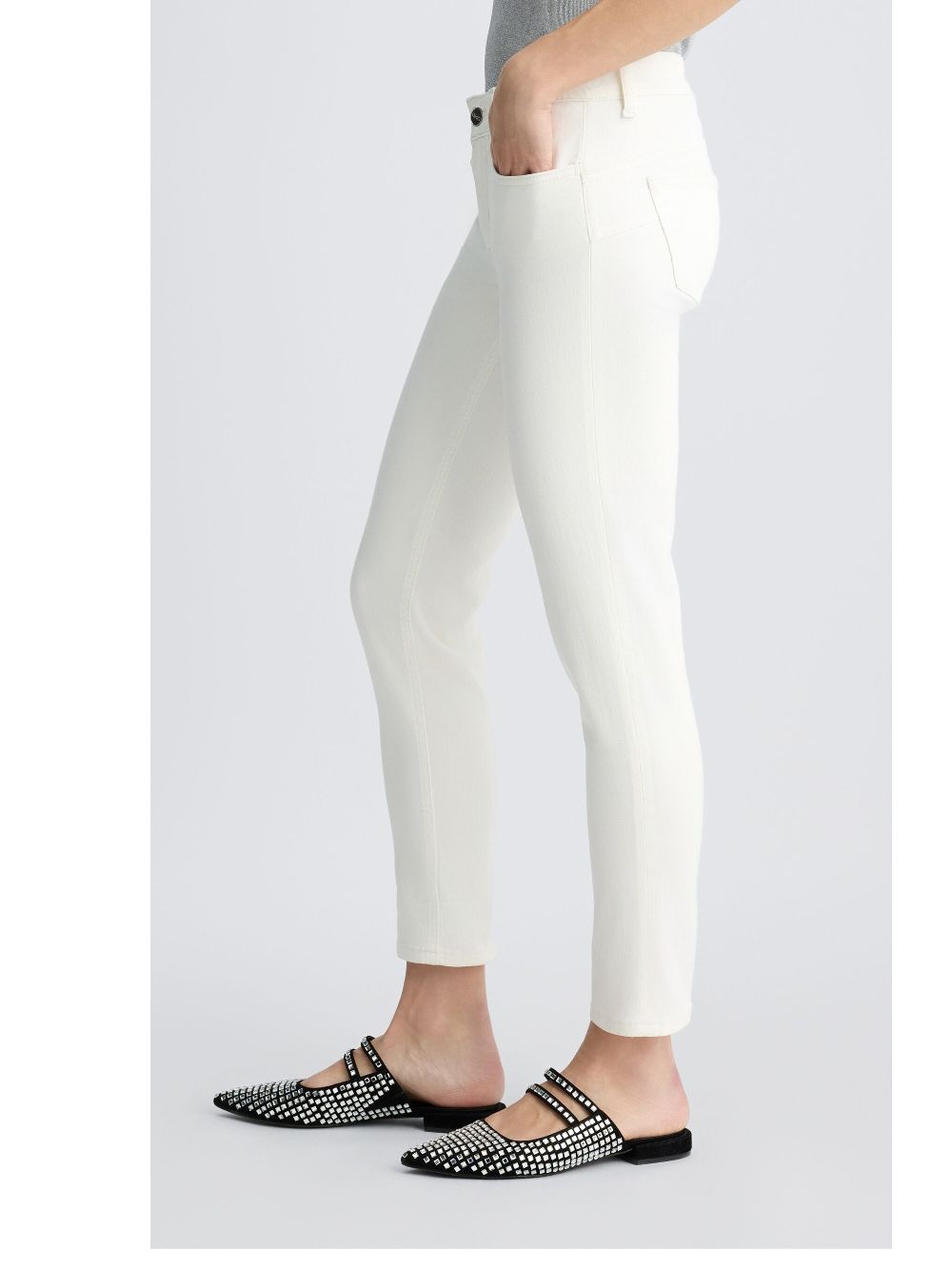 LIU JO Skinny Fit Trousers with Folded Hem for Women