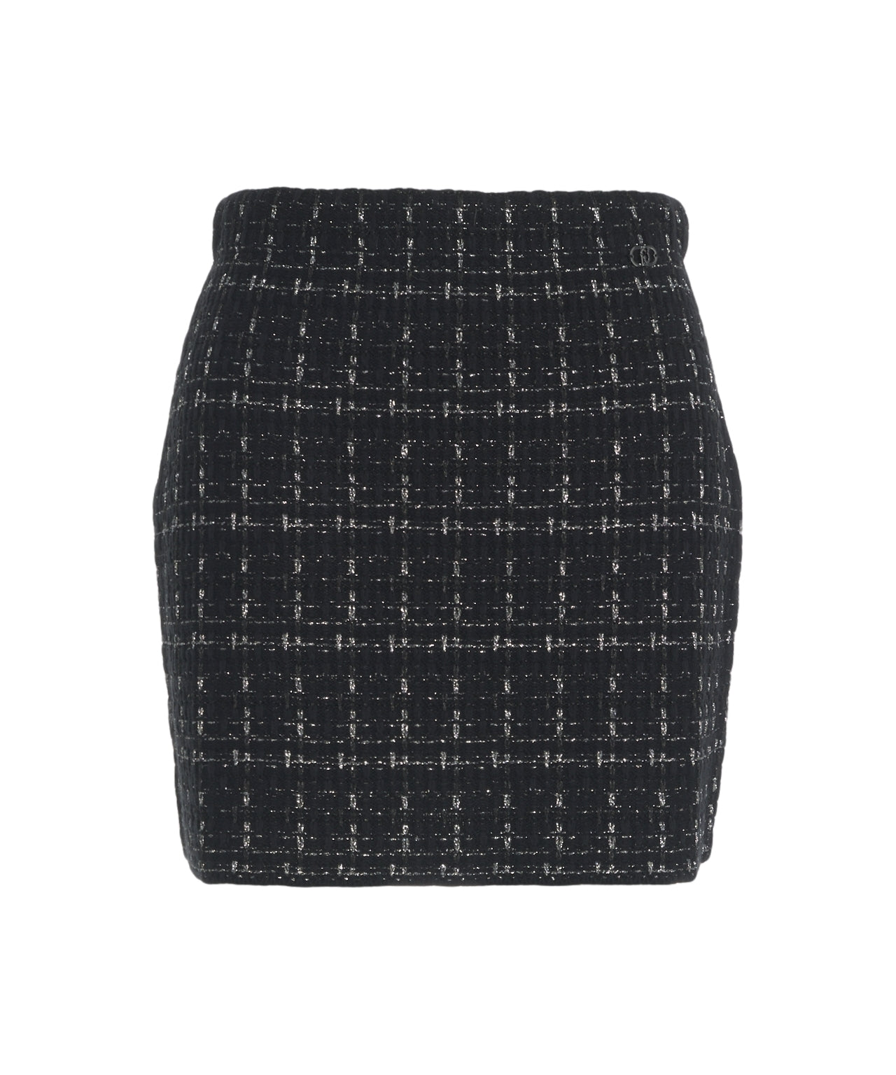 LIU JO Textured Mini Skirt with Subtle Check Pattern